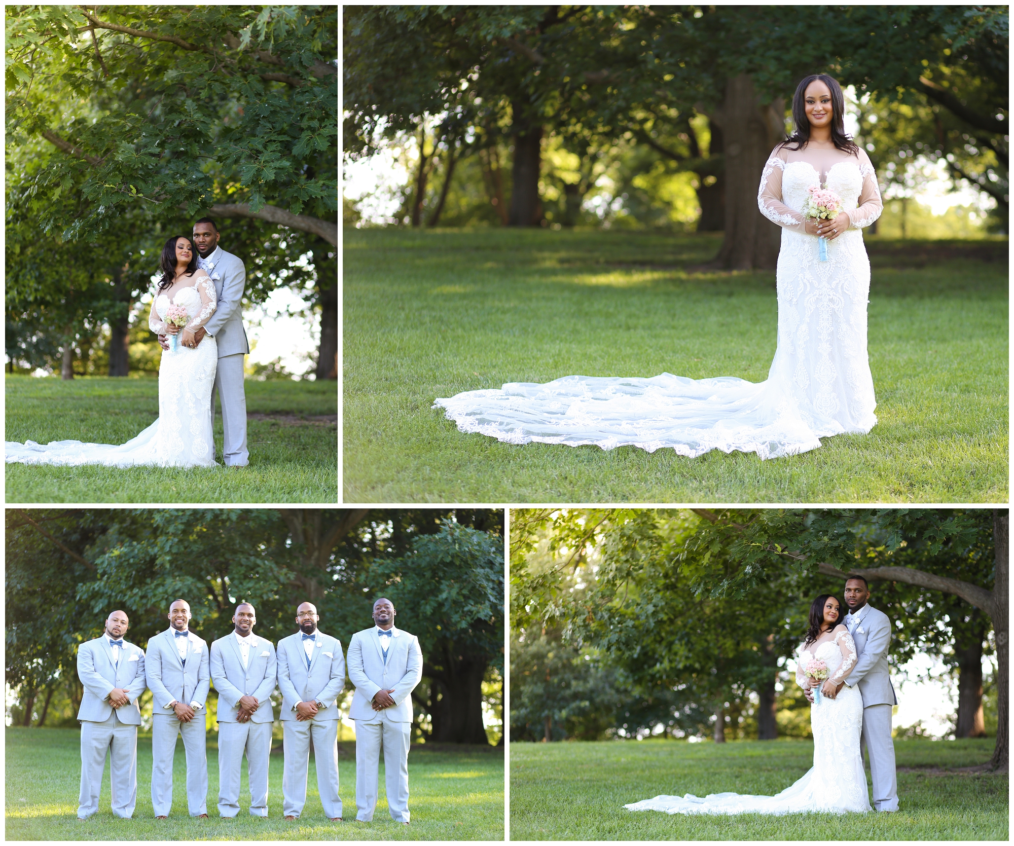 loose park beautiful wedding - bridal party at loose park Overland Park Marriott Wedding - Mariam Saifan - Professional Wedding Photography Kansas City - Kansas City Wedding Photographers - KC Family Portrait Photography - Overland Park Family Portrait Wedding Photographers - Affordable Wedding Photography Kansas City