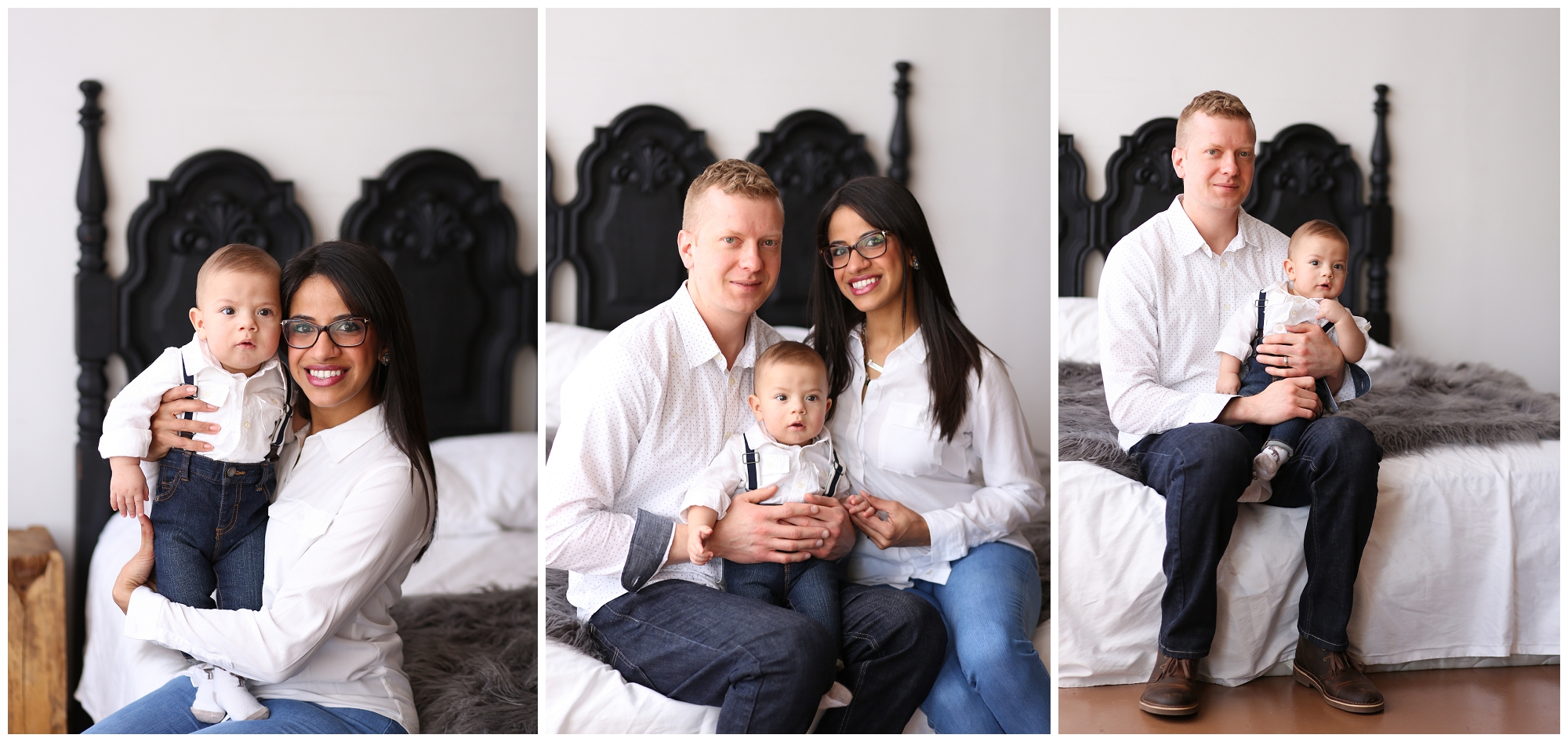 Kansas City Studio Family Portrait Photographer - Studio Photography - Lifestyle Family Portraits - 6 Month Indoor Studio Photos - Overland Park Kansas