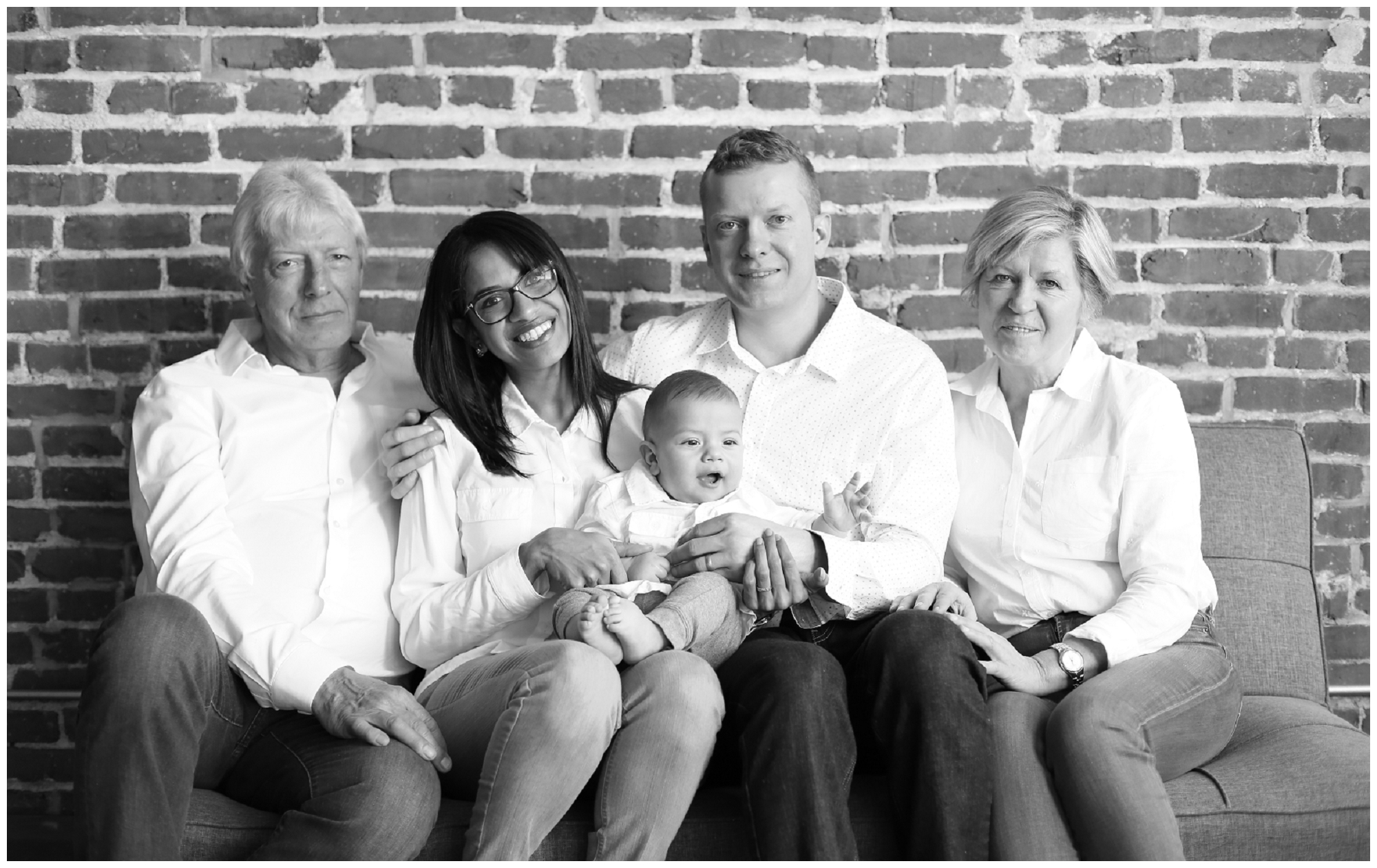 Kansas City Studio Family Portrait Photographer - Studio Photography - Lifestyle Family Portraits - 6 Month Indoor Studio Photos - Overland Park Kansas