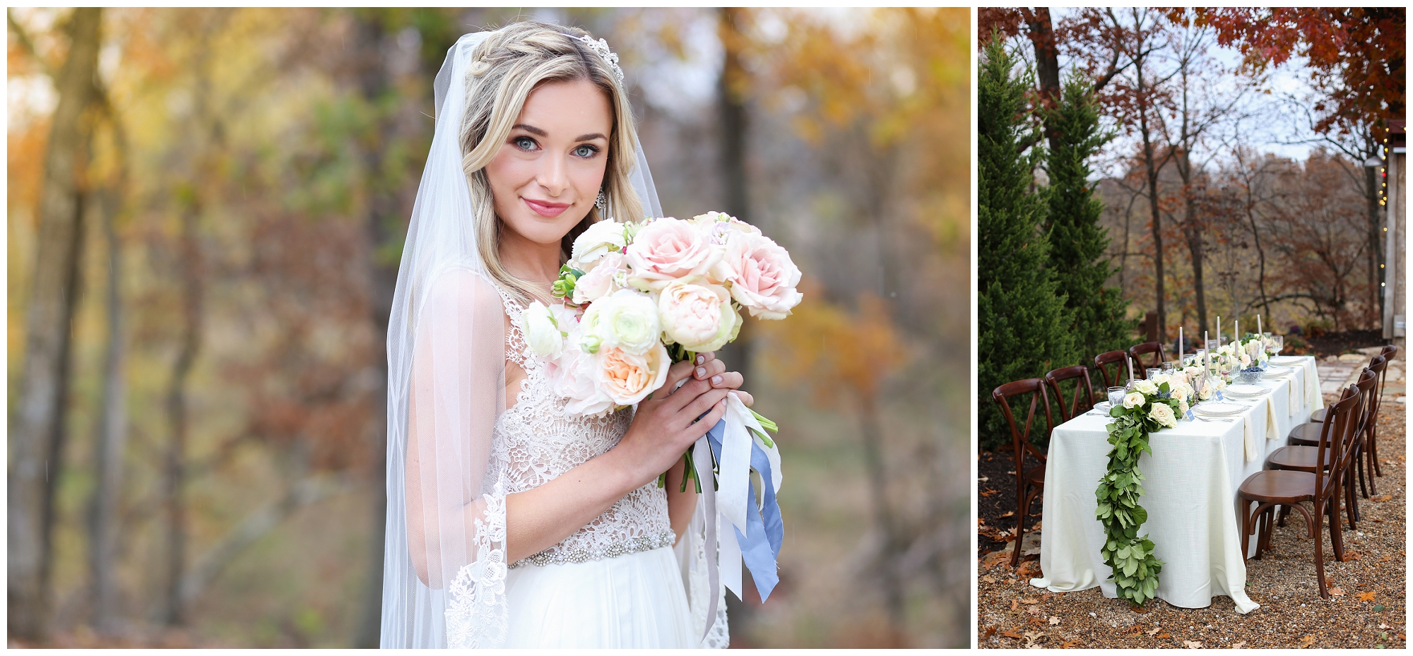 Barn at Riverbend Wedding | Kansas City Overland Park Leawood Olathe Wedding Photographer | Family Photographer Kansas City Kansas Mariam Saifan Photography Dusty Pink Romantic Styled Shoot Blue Bouquet KC Ultra Pom