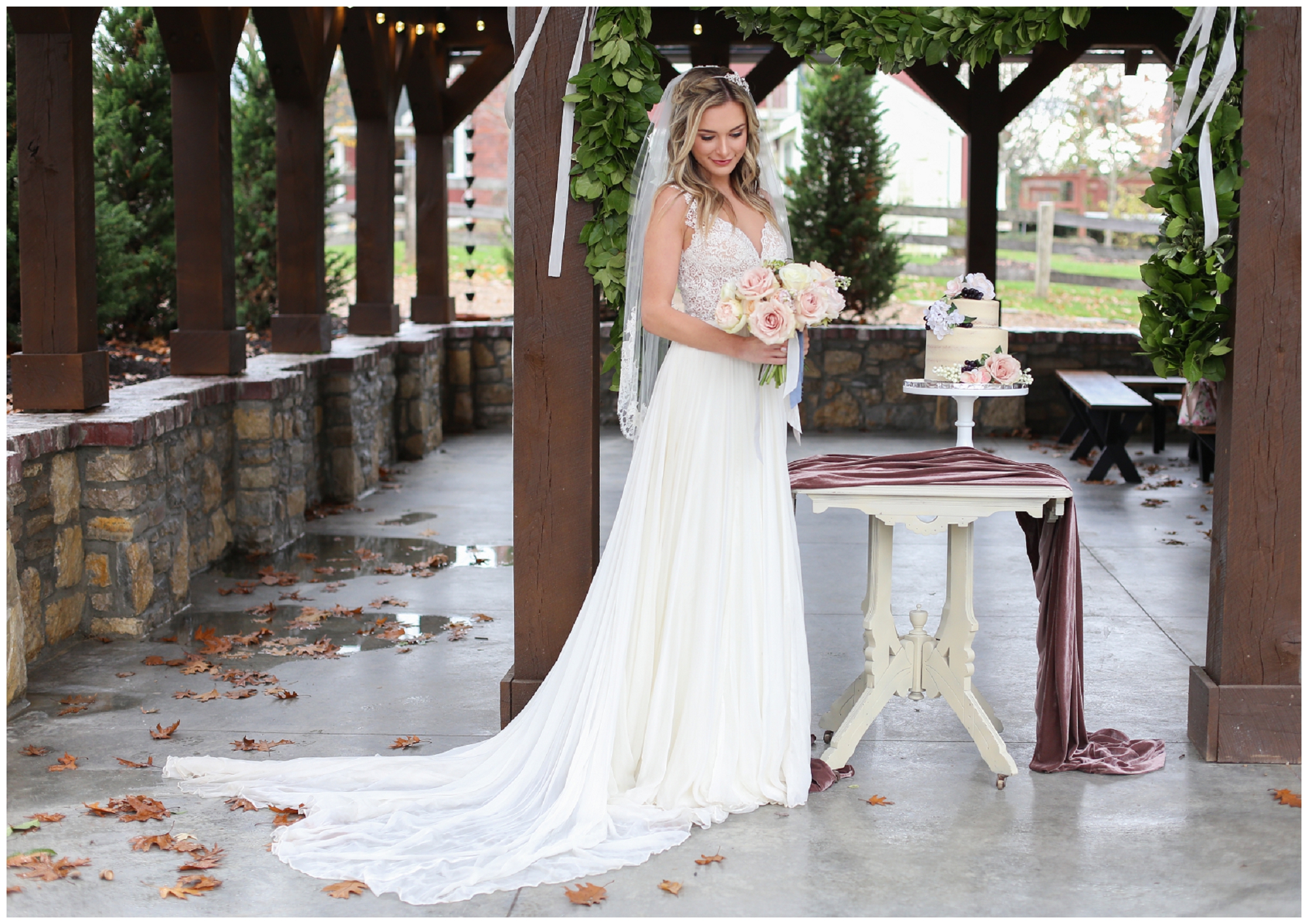 Barn at Riverbend Wedding | Kansas City Overland Park Leawood Olathe Wedding Photographer | Family Photographer Kansas City Kansas Mariam Saifan Photography Dusty Pink Romantic Styled Shoot Blue Bouquet KC Ultra Pom