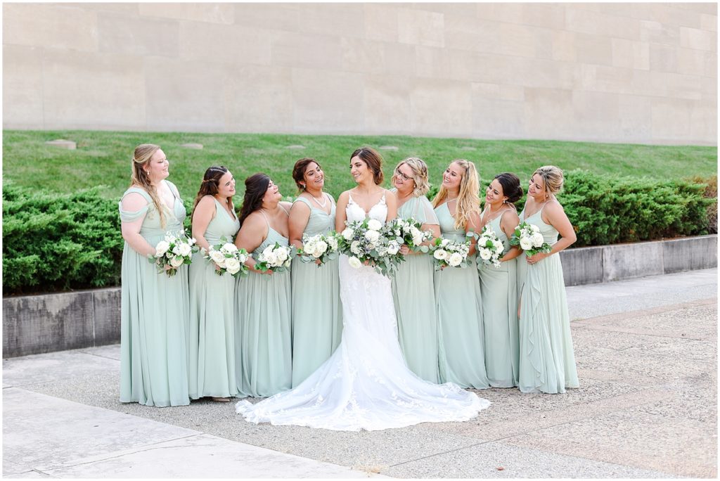 Where to take photos in Kansas City | Best Photo Locations in KC | Kansas City Wedding Photography | Liberty Memorial & Union Station - Bridal Party Portraits