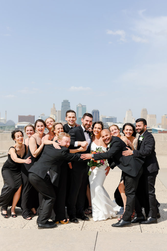 Fun Bridal Party Photos at Liberty Memorial