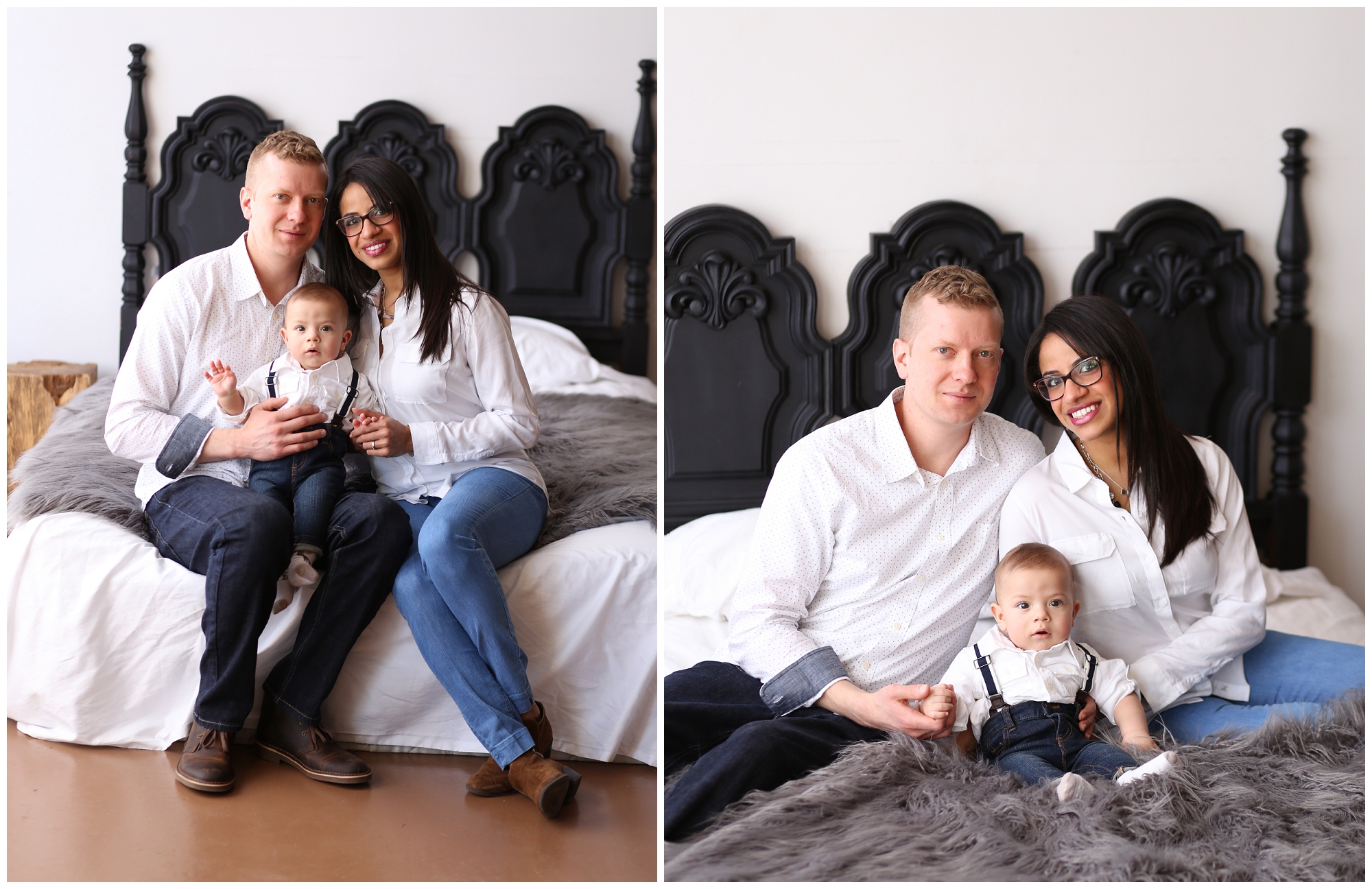 Kansas City Studio Family Portrait Photographer - Studio Photography - Lifestyle Family Portraits - 6 Month Indoor Studio Photos - Overland Park Kansas