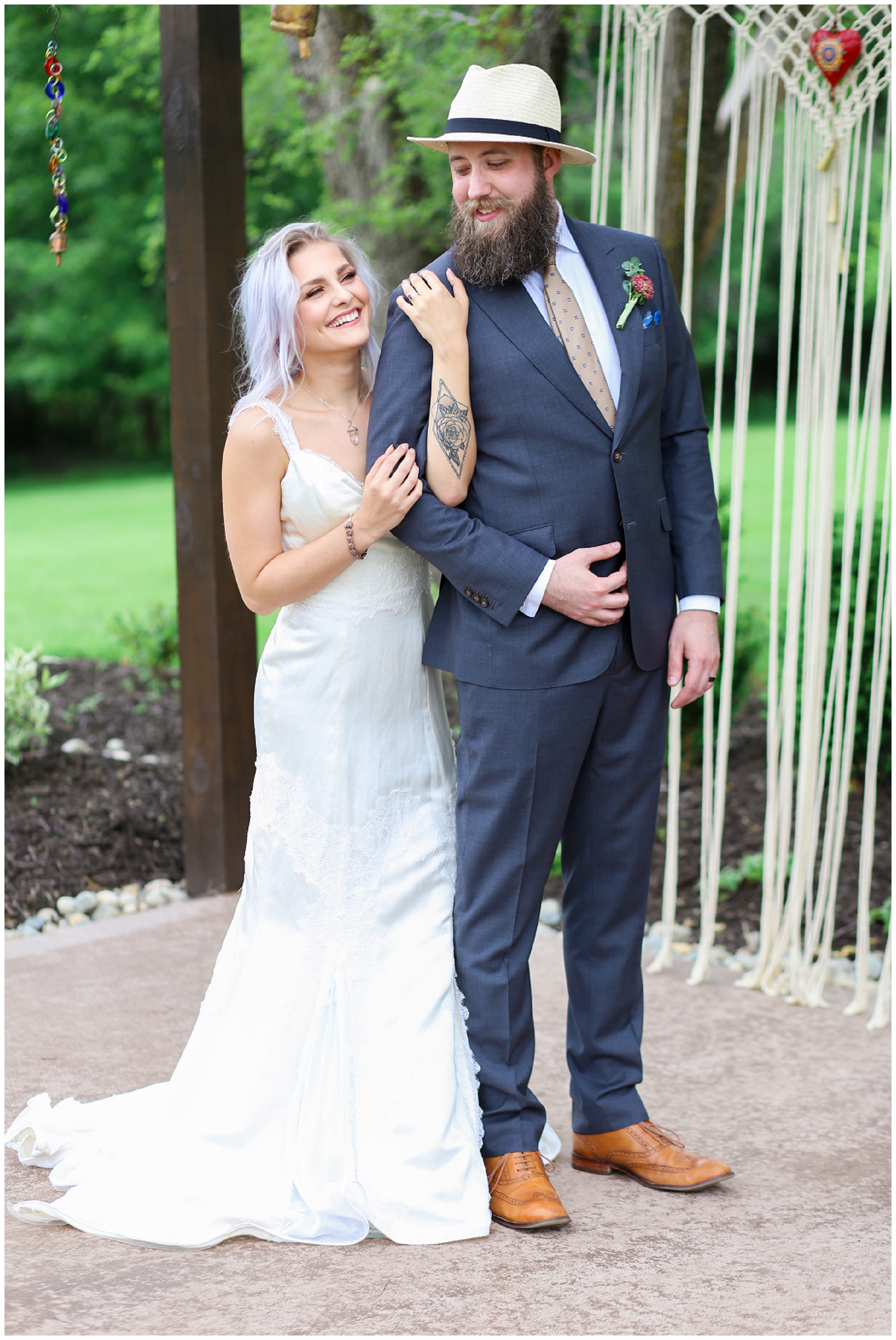 Legacy at Green Hills - Boho Wedding - Kansas City Wedding Photographer - Paper Heart Events - Adorable Wedding Couple - Mariam Saifan Photography