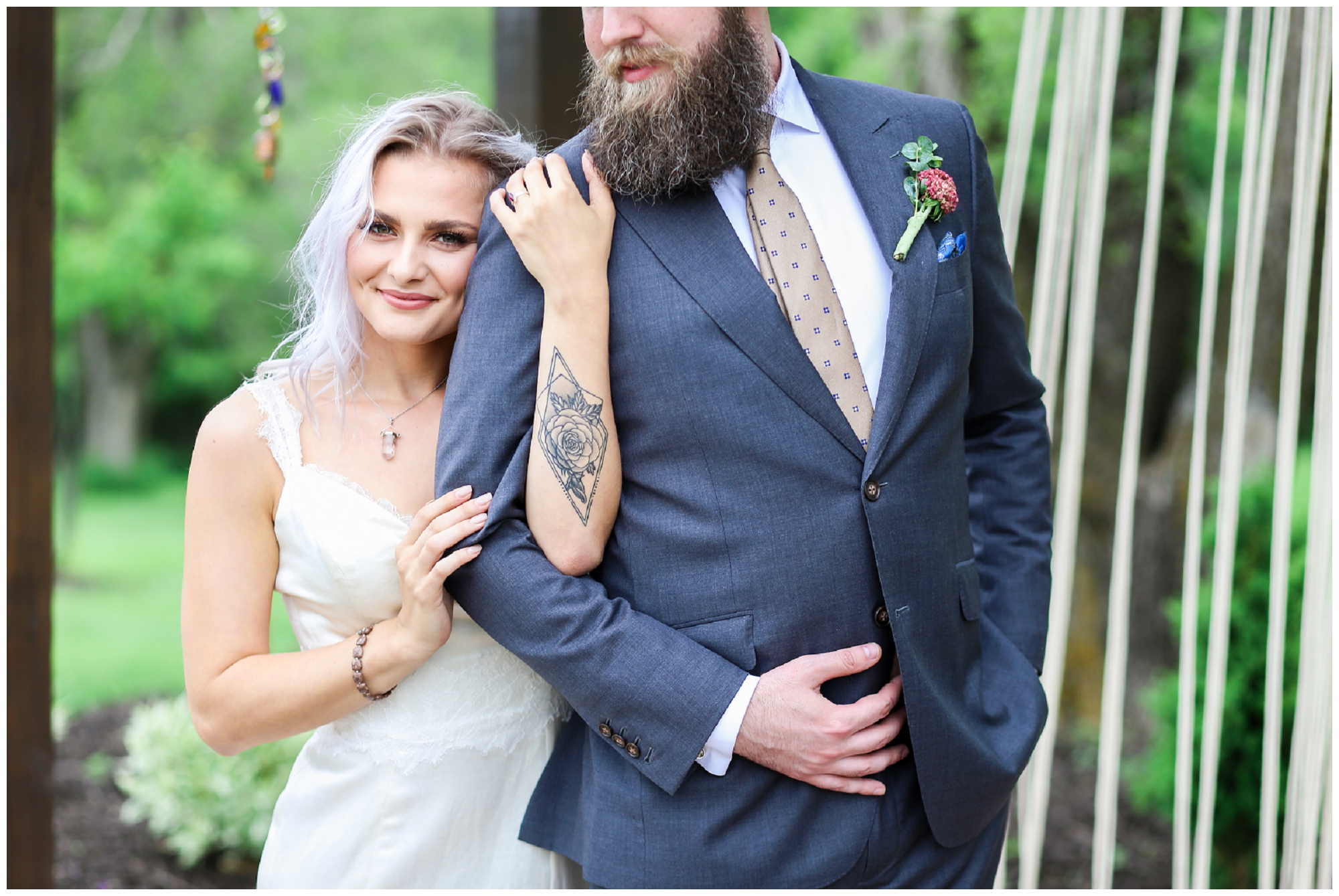 Legacy at Green Hills - Boho Wedding - Kansas City Wedding Photographer - Paper Heart Events - Adorable Wedding Couple - Mariam Saifan Photography