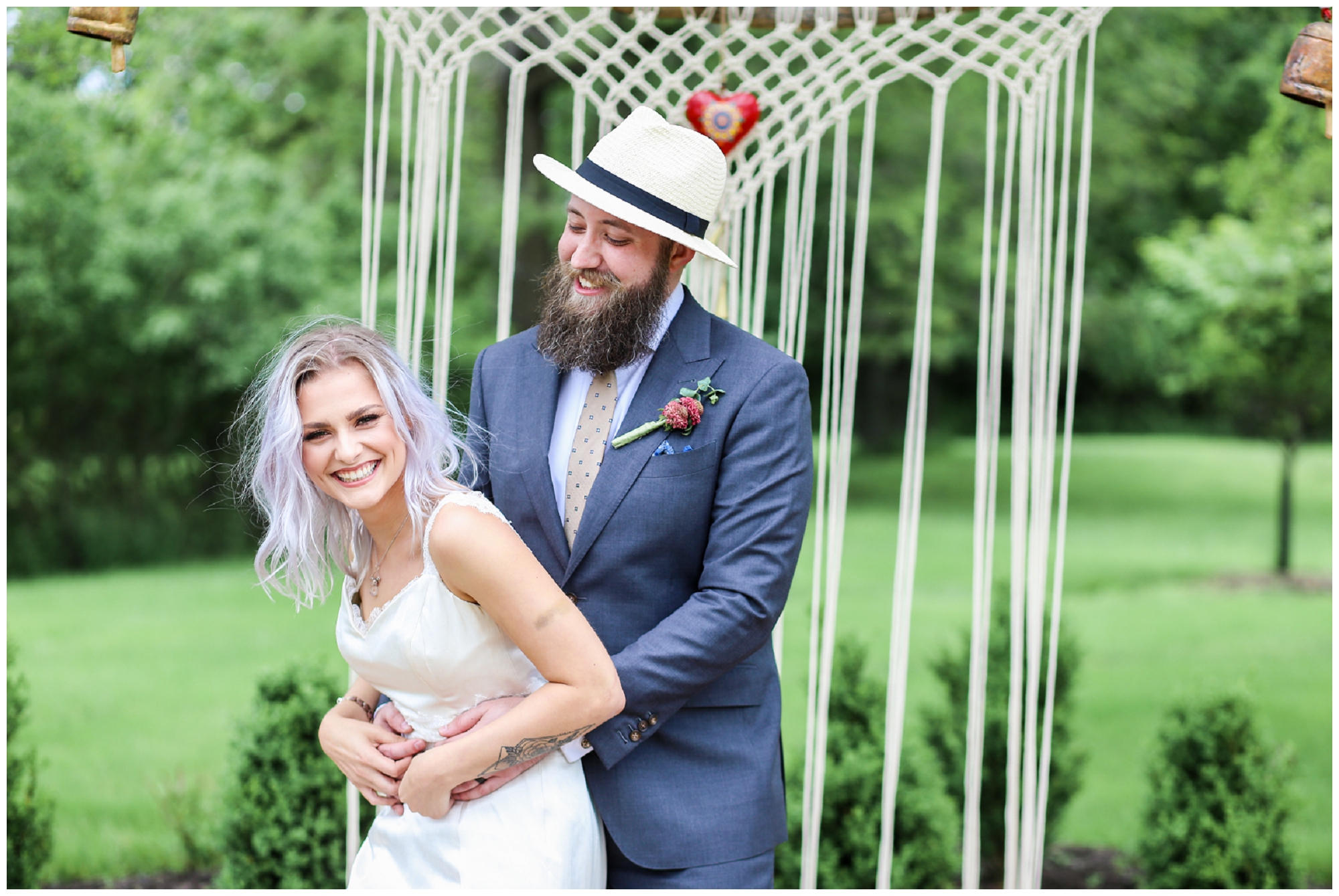 Legacy at Green Hills - Boho Wedding - Kansas City Wedding Photographer - Paper Heart Events - Adorable Wedding Couple - Mariam Saifan Photography