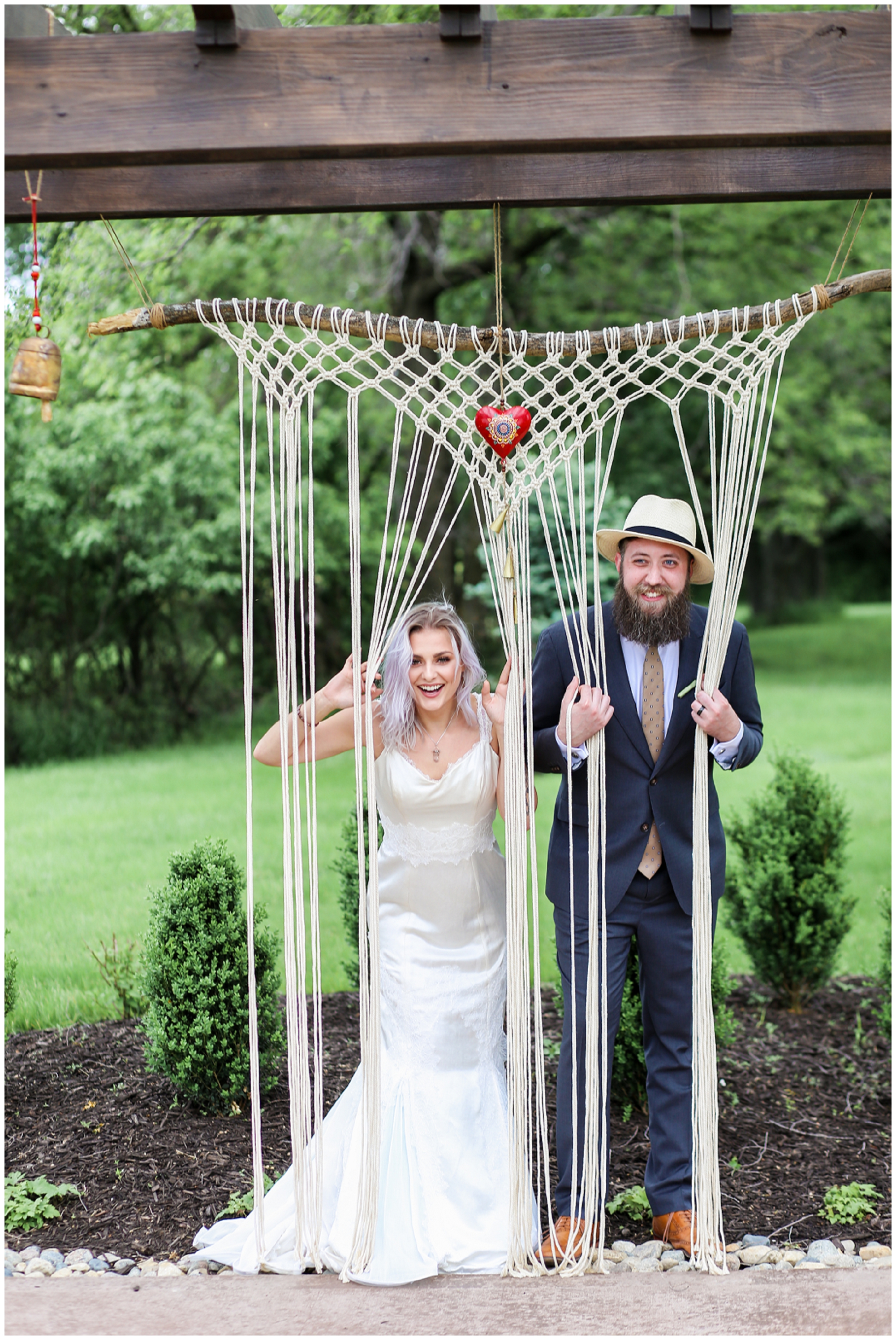 Legacy at Green Hills - Boho Wedding - Kansas City Wedding Photographer - Paper Heart Events - Adorable Wedding Couple - Mariam Saifan Photography