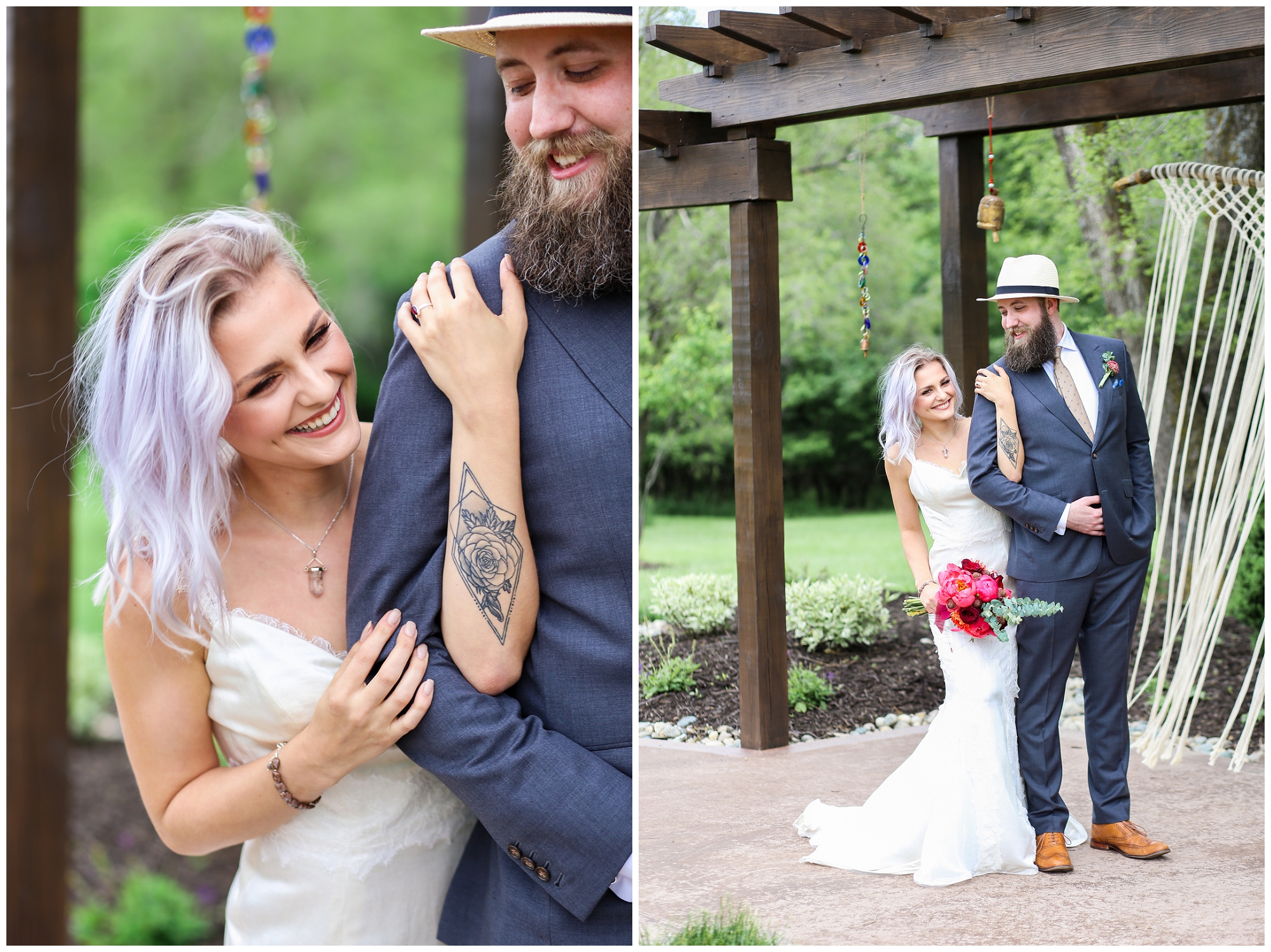Legacy at Green Hills - Boho Wedding - Kansas City Wedding Photographer - Paper Heart Events - Adorable Wedding Couple - Mariam Saifan Photography