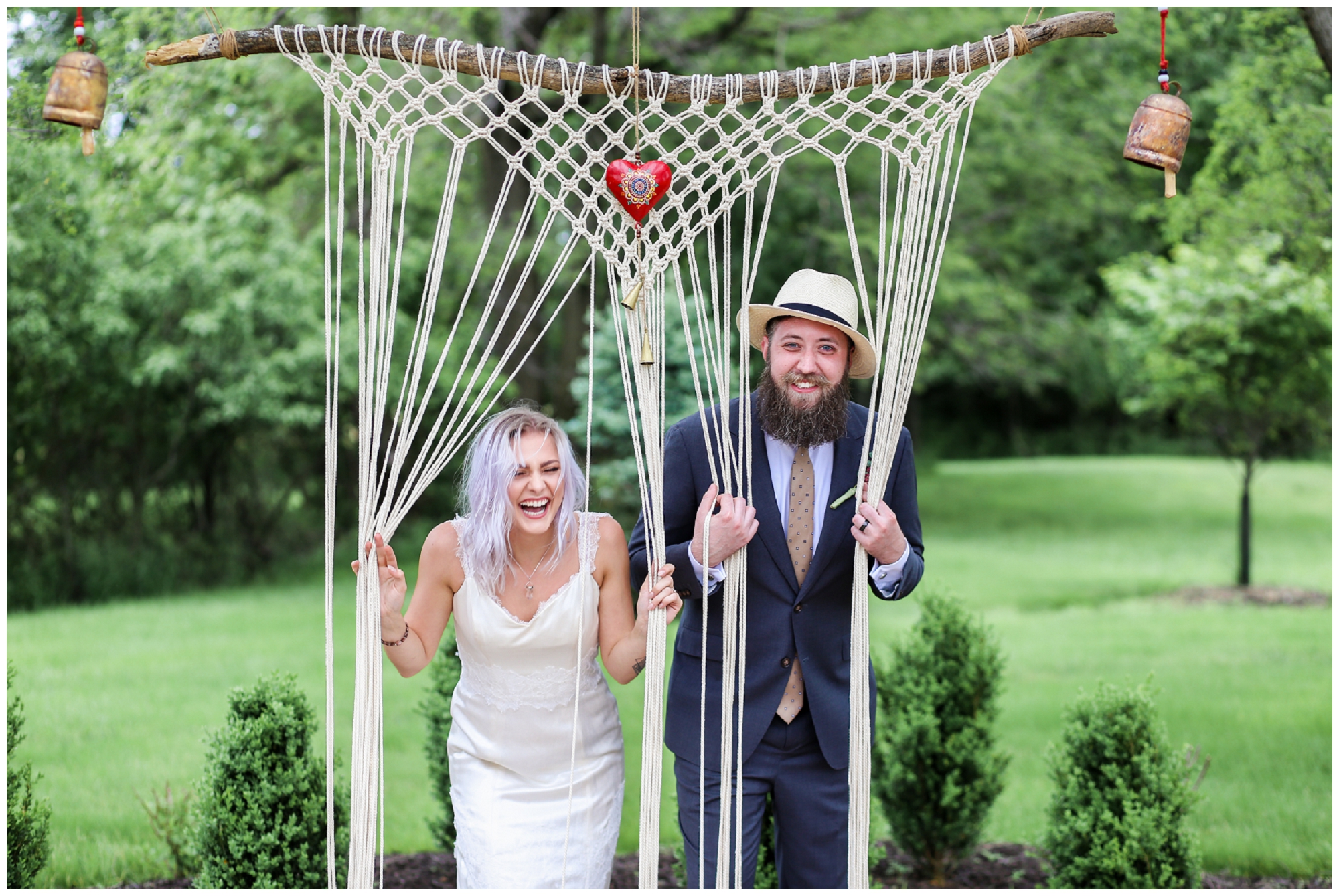 Legacy at Green Hills - Boho Wedding - Kansas City Wedding Photographer - Paper Heart Events - Adorable Wedding Couple - Mariam Saifan Photography