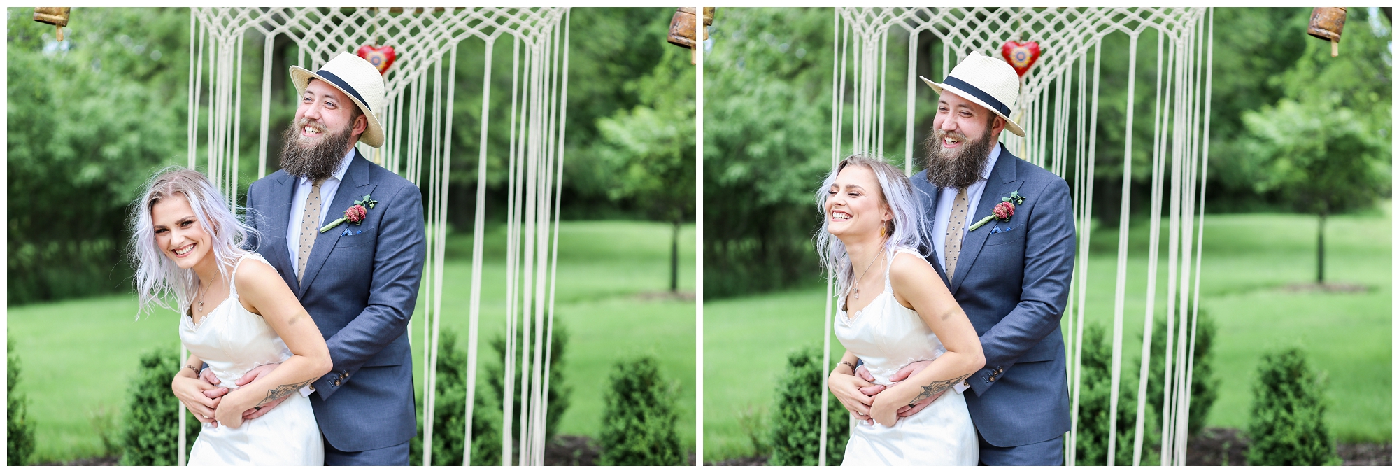 Legacy at Green Hills - Boho Wedding - Kansas City Wedding Photographer - Paper Heart Events - Adorable Wedding Couple - Mariam Saifan Photography