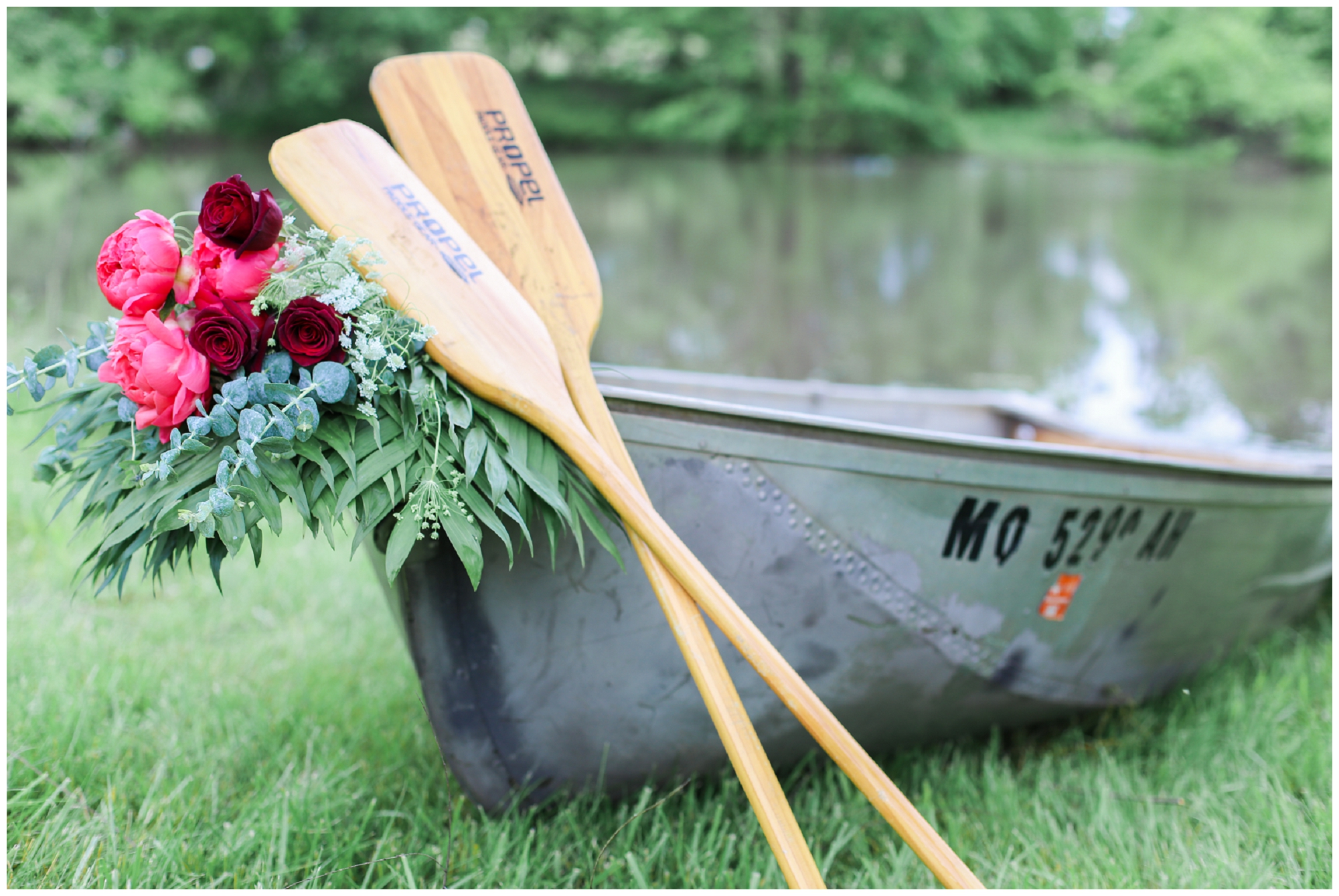 Wedding at Legacy at Green Hills - Boho Bride & Groom - Canoe - Mariam Saifan Photography - EA Bride - Best KC Overland Park Wedding Photographer 