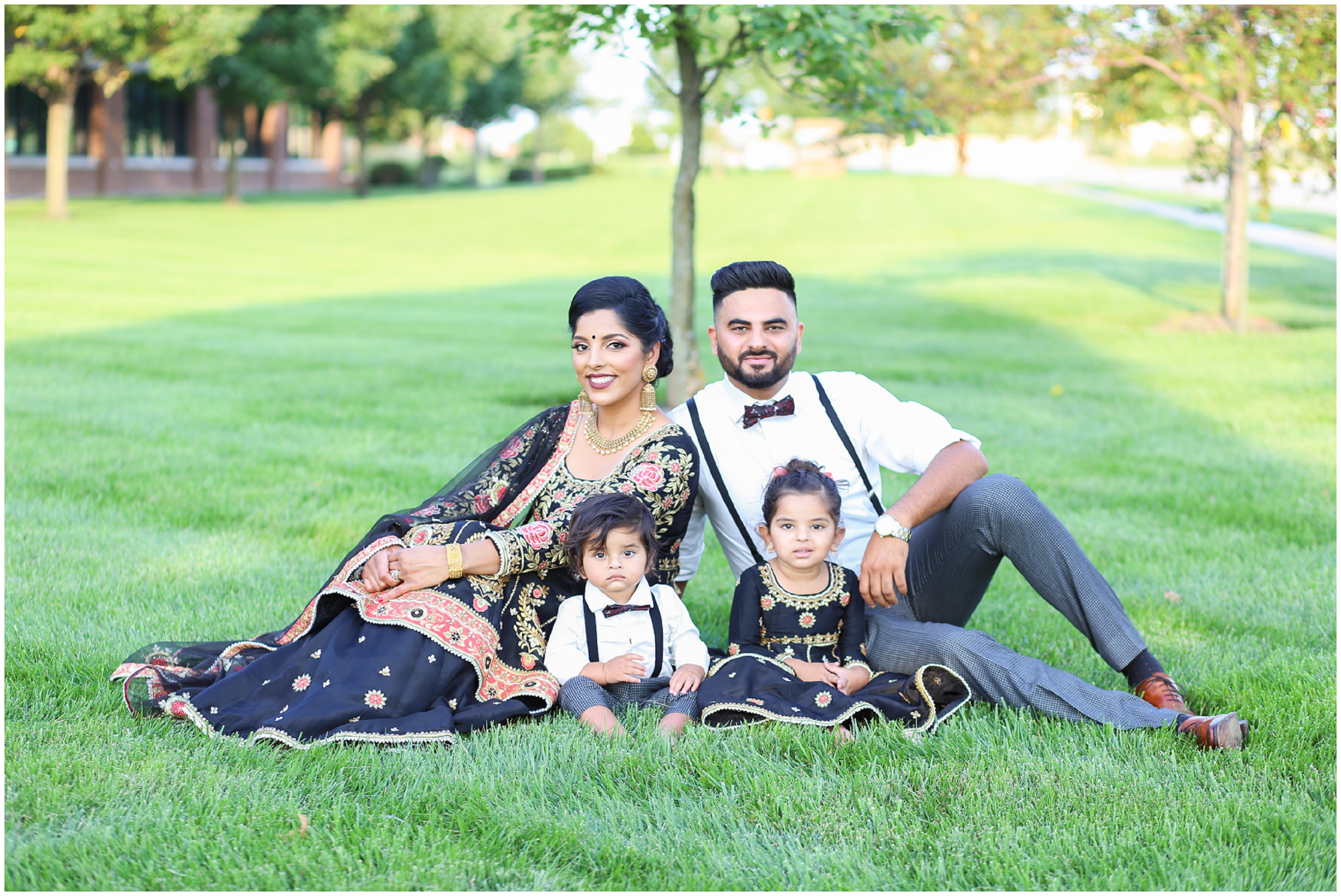 Kansas City Family Portrait Photographer - Overland Park Olathe Leawood - Adorable Family Portraits Outdoor - Indian Family Portraits Wedding Photographer