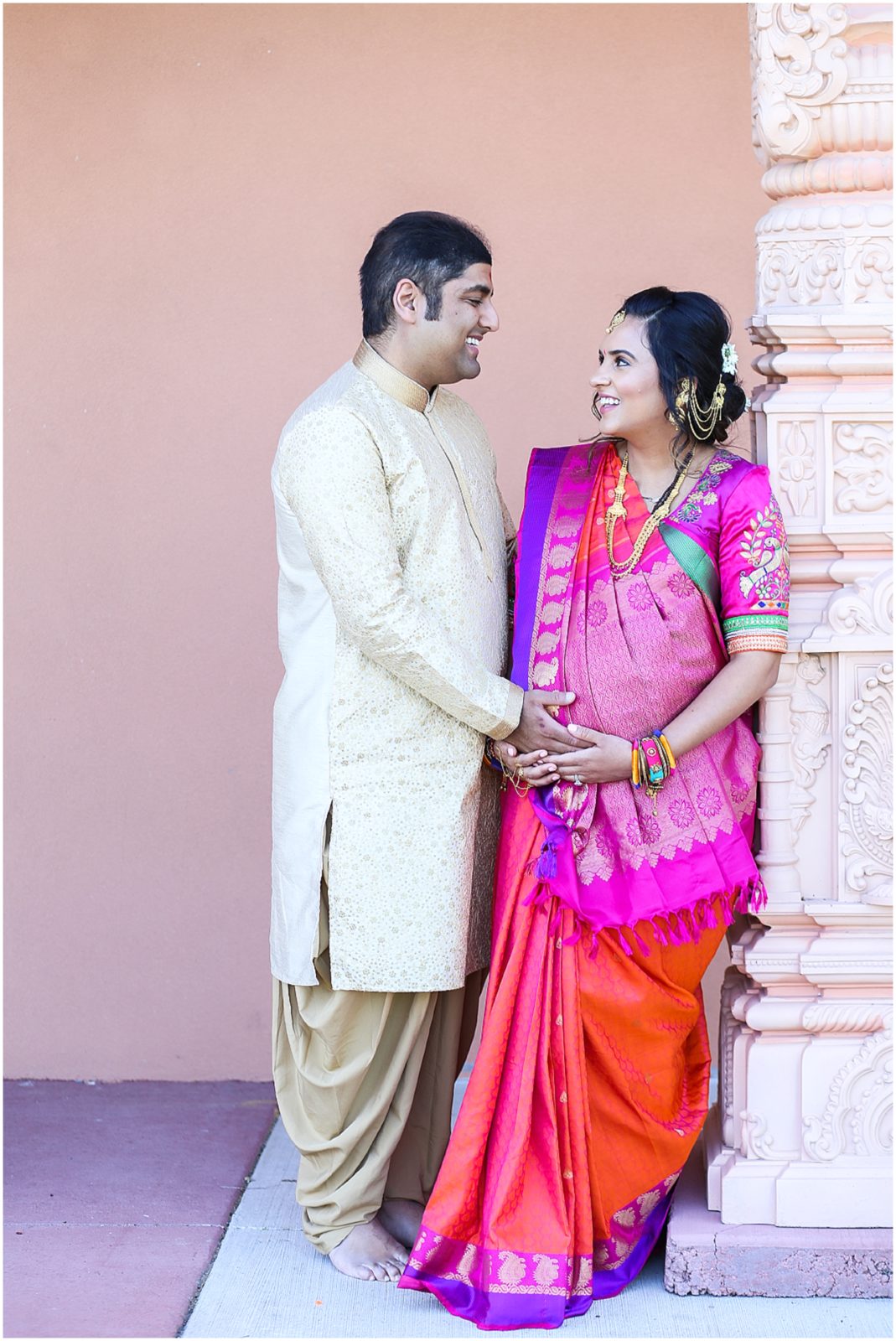 Hindu Baby Shower Portrait Photography in Shawnee Mission Kansas - Hindu Indian Wedding Photographer - BAPS Hindu Temple - Baby Shower Maternity