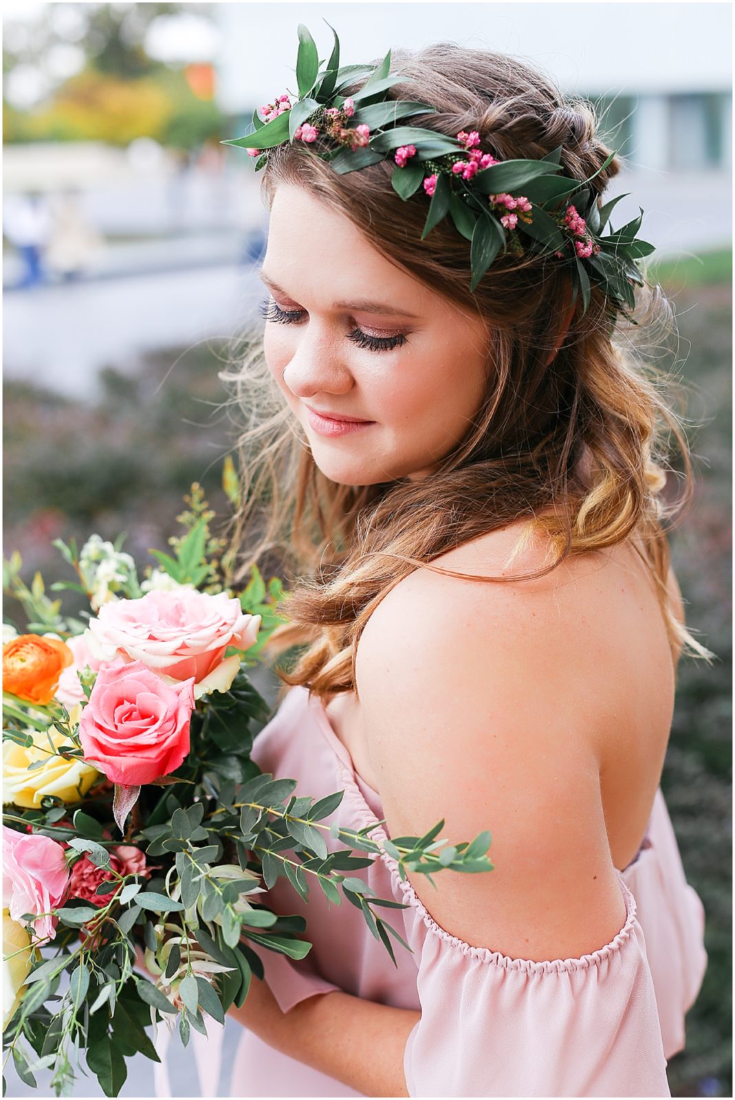 flower crowns - solstice floral studio - mariam saifan photography - bridal makeup - bridesmaids makeup - hello lovely kc