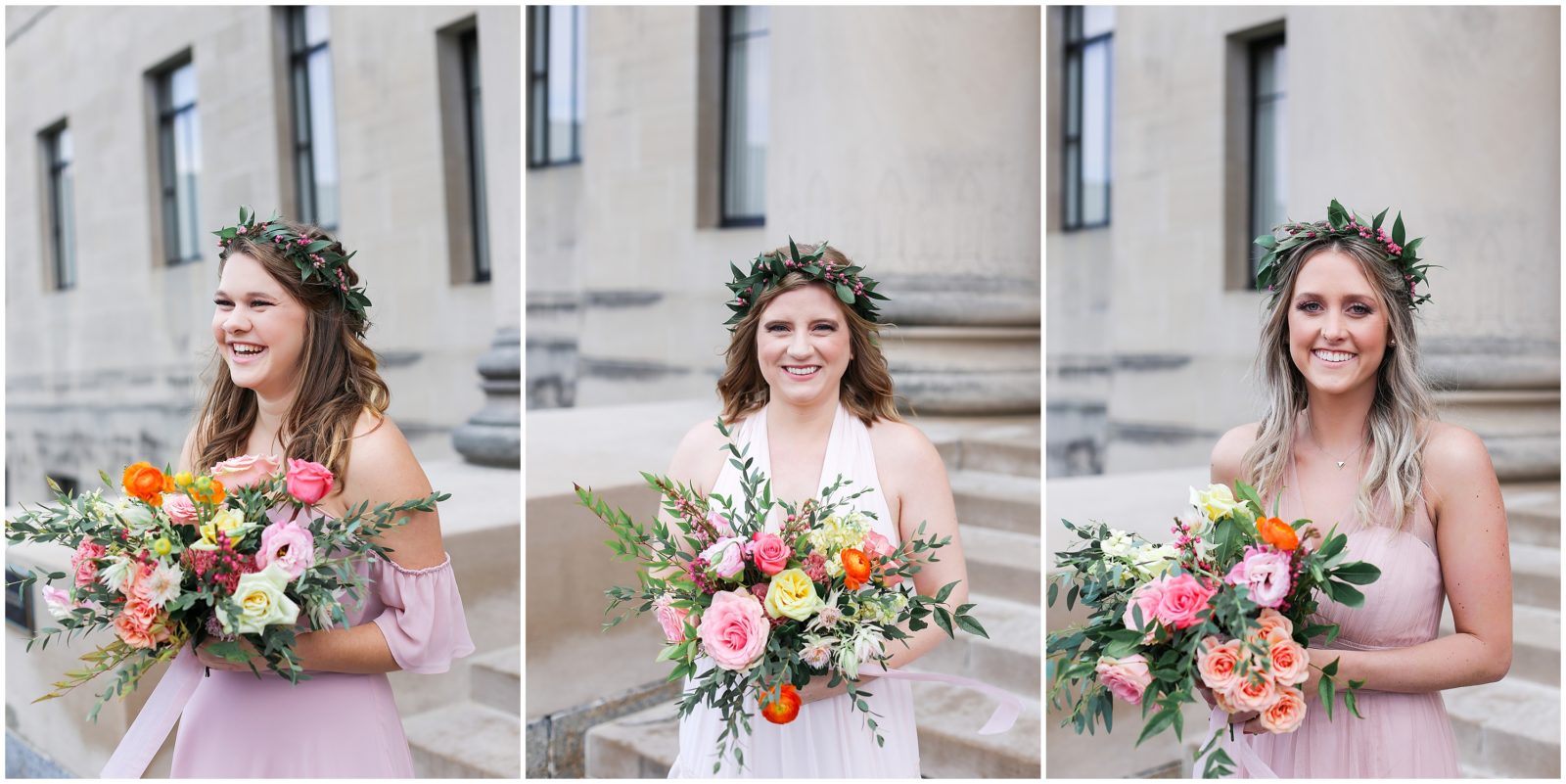 flower crowns - solstice floral studio - mariam saifan photography - bridal makeup - bridesmaids makeup - hello lovely kc