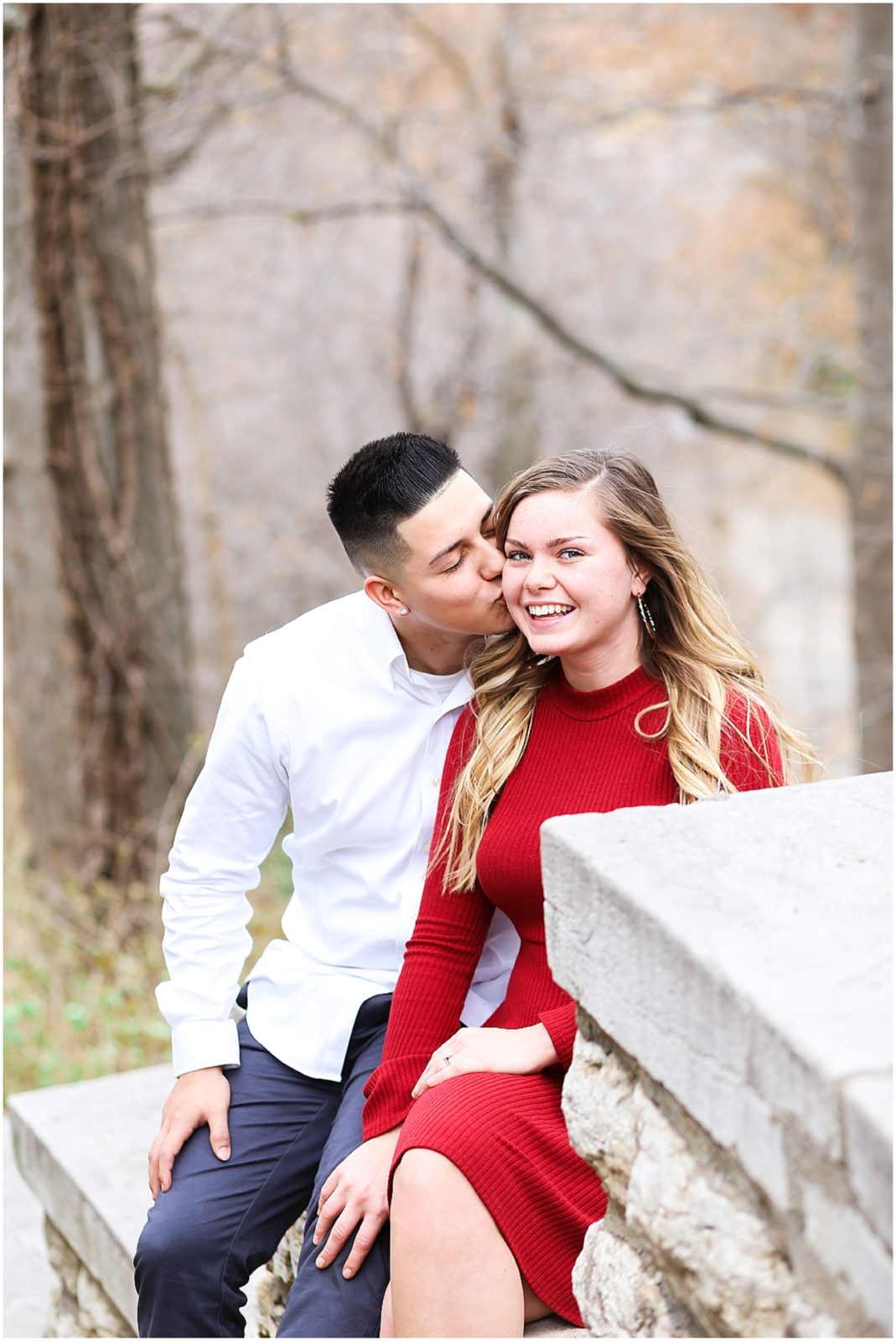 CUTE BRIDE AND GROOM IN KC FOR THEIR ENGAGEMENT PORTRAITS