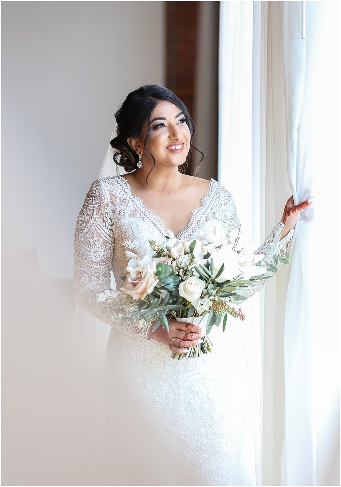 D AND R FLORAL - KANSAS CITY - THE BERG EVENT SPACE IN KC - PHOTOS BY MARIAM SAIFAN PHOTOGRAPHY - BEST WEDDING PHOTOGRAPHER IN KANSAS CITY AND DESTINATION WEDDINGS - MUSLIM INDIAN SOUTH ASIAN WEDDING - LONG LACE WEDDING DRESS - LONG SLEEVE LACE WEDDING DRESS - WEDDING FLOWERS - INSPIRATIONAL