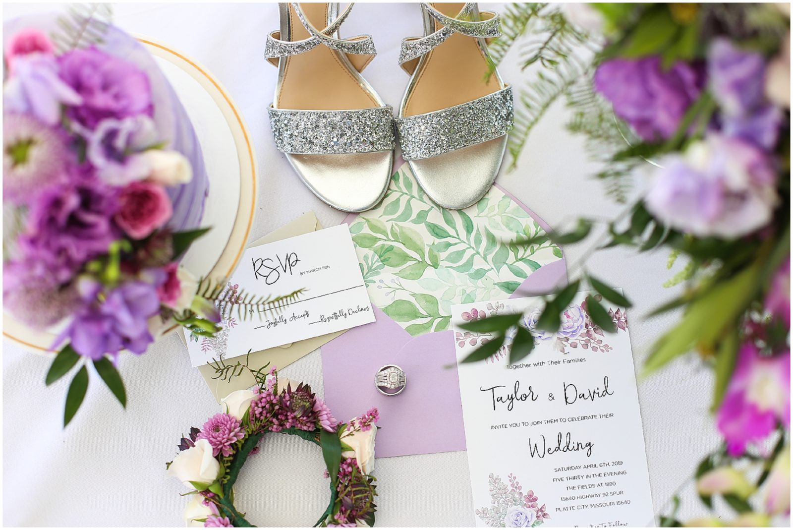 LAVENDER WEDDING FLOWERS - WEDDING BOUQUETS - 1890 - FIELDS AT 1890 WEDDING - WEDDING VENUES IN KANSAS CITY - PHOTOS BY MARIAM SAIFAN PHOTOGRAPHY - WEDDING INVITATIONS - WEDDING STATIONARY - WEDDING INVITES - LAYFLAT PHOTOS - WEDDING RING - WEDDING SHOES - KANSAS CITY AND DESTINATION FLORIDA BAHAMAS WEDDING PHOTOGRAPHER - PHOTO AND VIDEO