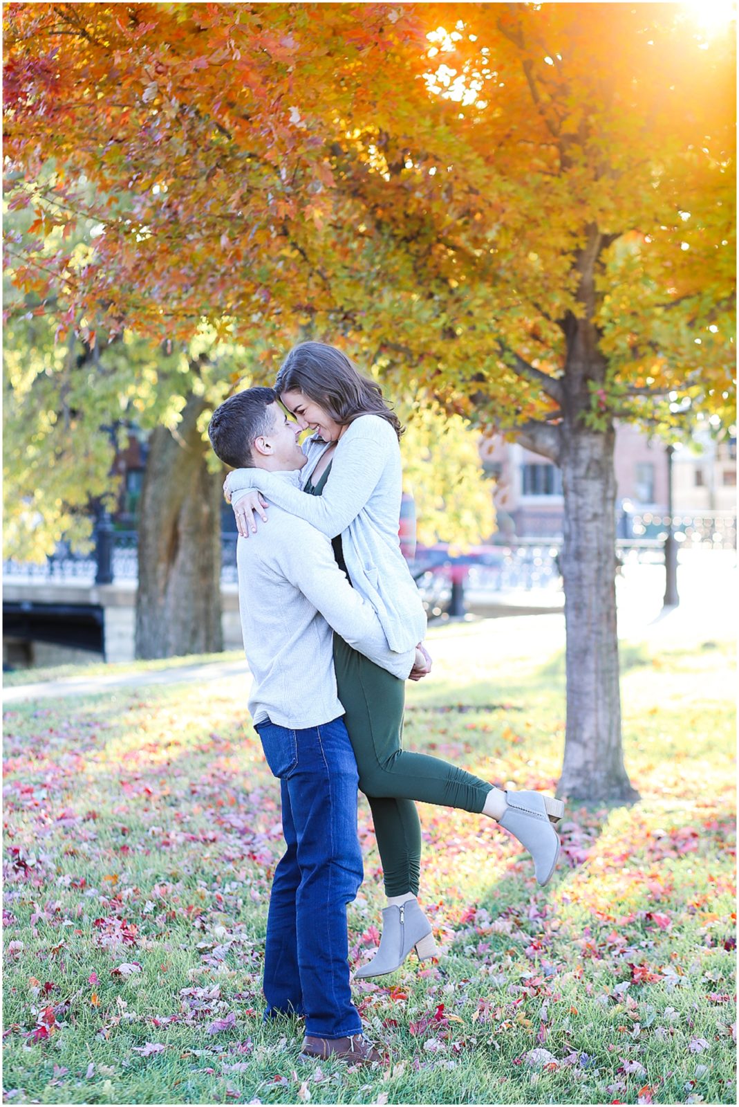 adorable engagement portrait ideas - fall engagement photos - Avery and Jack Engagement Session - Kansas City West Bottoms Engagement Portraits - KC Wedding Photographer - Olathe Lenexa Leawood Kansas Wedding Photography and Video  - Mariam Saifan Photography 