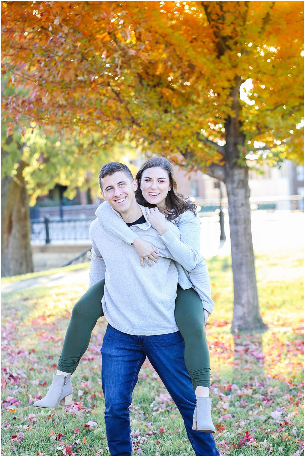 fall engagement photo ideas - Avery and Jack Engagement Session - Kansas City West Bottoms Engagement Portraits - KC Wedding Photographer - Olathe Lenexa Leawood Kansas Wedding Photography and Video  - Mariam Saifan Photography 