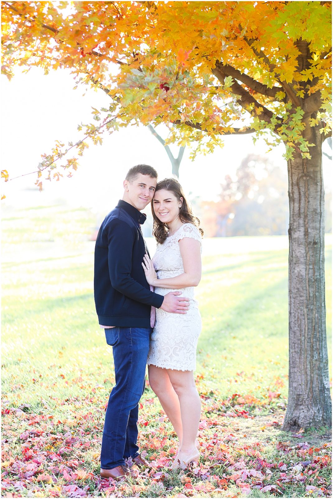 fall family portrait photographer - Avery and Jack Engagement Session - Kansas City West Bottoms Engagement Portraits - KC Wedding Photographer - Olathe Lenexa Leawood Kansas Wedding Photography and Video  - Mariam Saifan Photography 