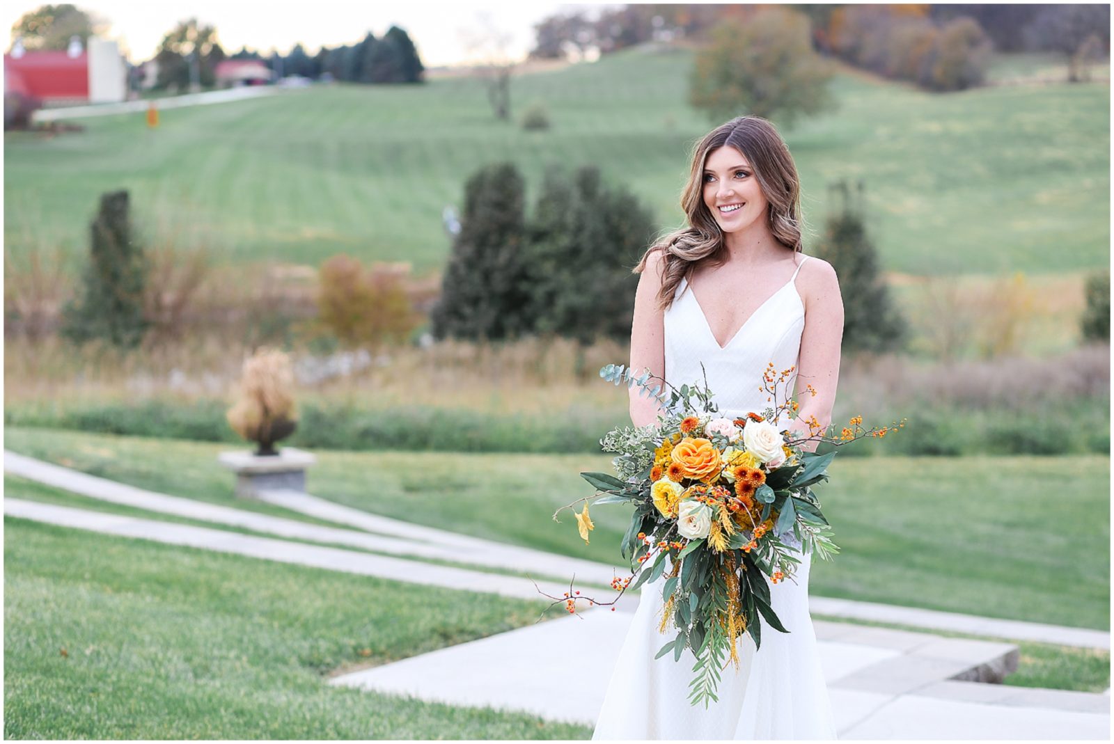 HAPPY BRIDE - WHITE CARPET BRIDE - BRIDAL MAKEUP - BRIDAL HAIR - PRETTY WEDDING FLOWERS - FALL THEME WEDDING DECOR - MARIAM SAIFAN PHOTOGRAPHY