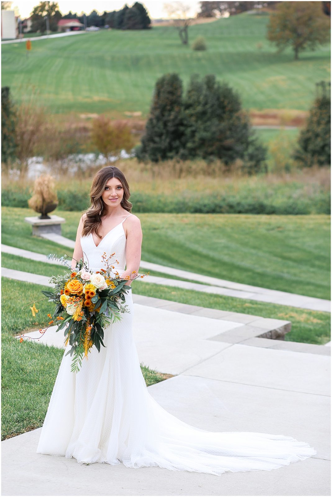 BEAUTIFUL BRIDE WITH ORANGE FLOWERS AND OMBRE HAIR - KANSAS CITY WEDDING PHOTOGRAPHER MARIAM SAIFAN PHOTOGRAPHY