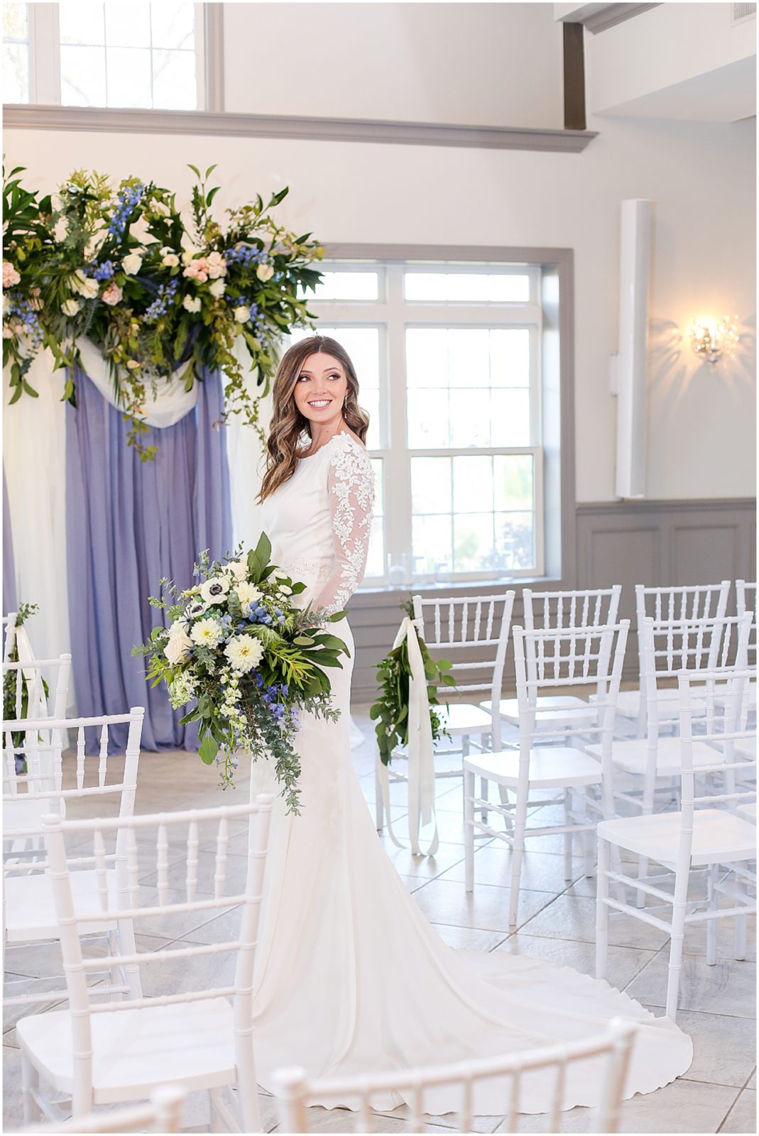 BRIDE WALKING DOWN THE ALTER WITH LONG SLEEVE LACE WEDDING DRESS - KANSAS CITY 1890 - WEDDING PHOTOGRAPHER