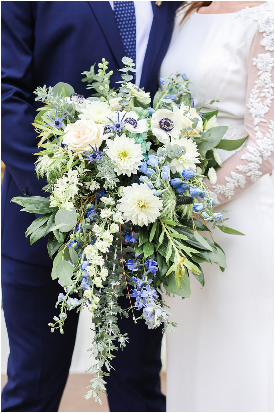 BLUE WEDDING FLOWERS - Kansas City Wedding Venue - 1890 - The Fields at Eighteen Ninenty - Mariam Saifan Photography - Kansas City Portrait + Wedding Photographer - Wedding Planners in KC 