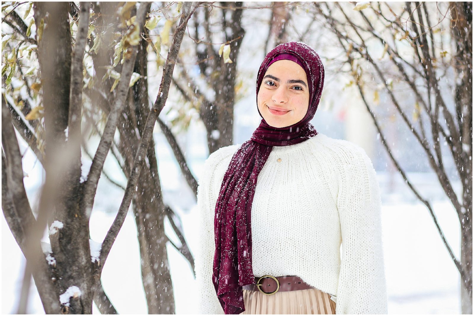 snow senior portraits - outdoor photos senior with snow 