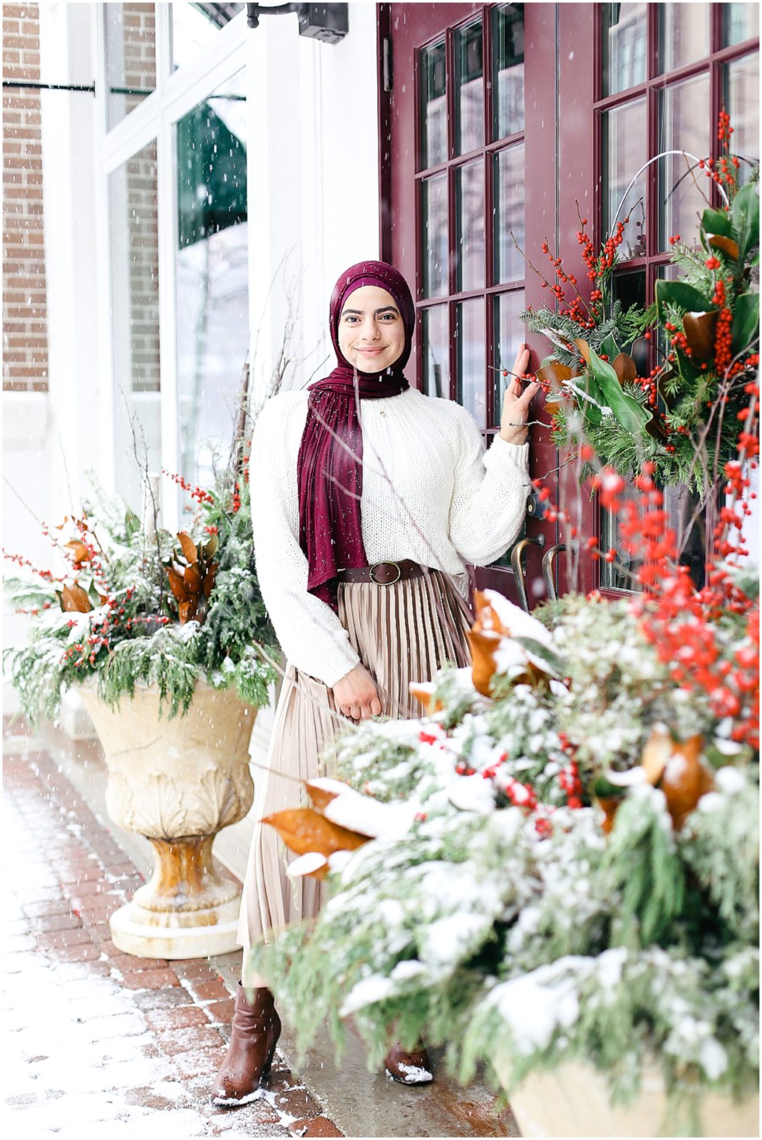 snow photos senior photos at leawood t loft with mariam saifan photography