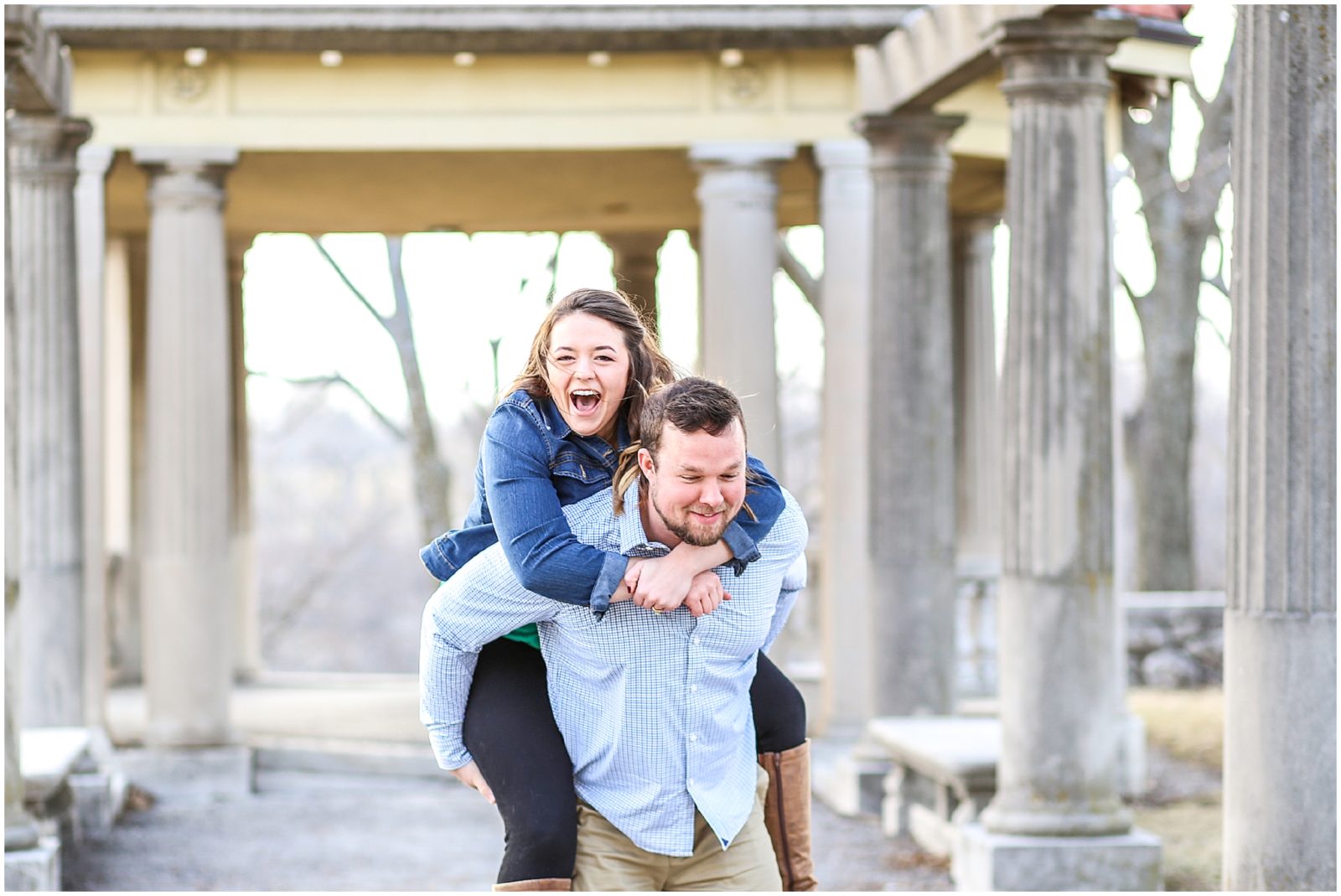 cute couple laughing - kansas city wedding photographer