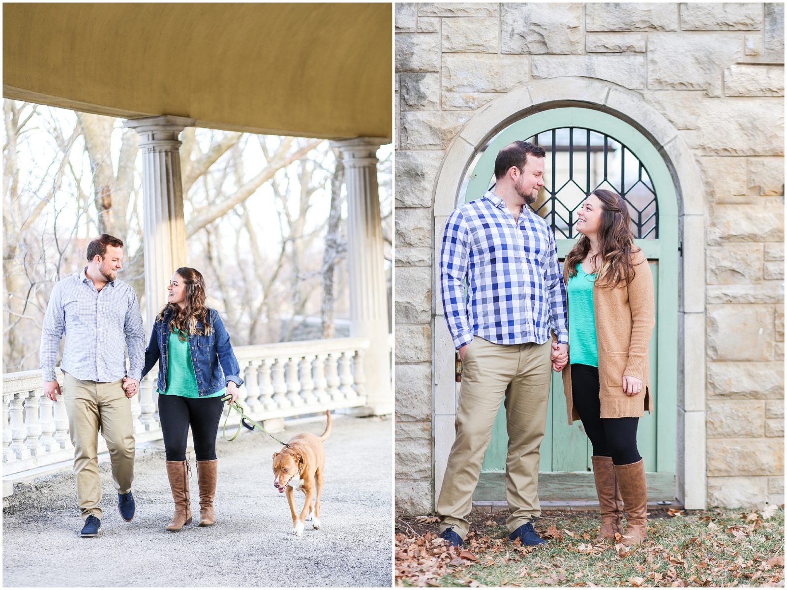 couple walking at colonnade