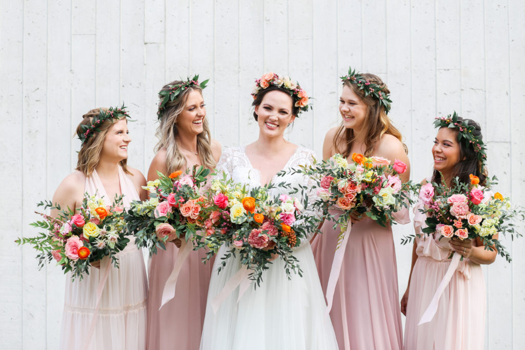 Bridesmaids at Kemper Museum of Art in kansas City wedding photography