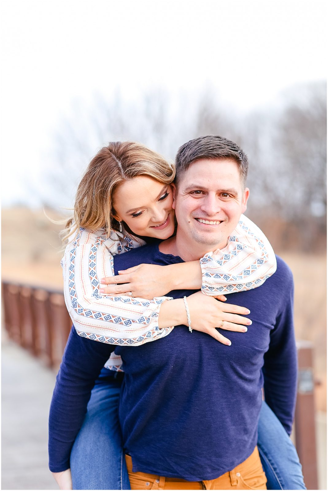 cute couple at their engagement session in leawood - kanas city wedding photography mariam saifan