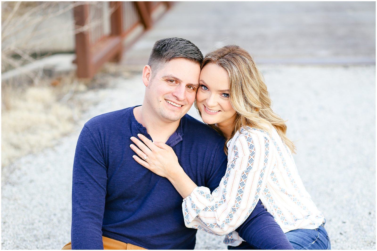 adorable couple for their engagement session in overland park kansas city