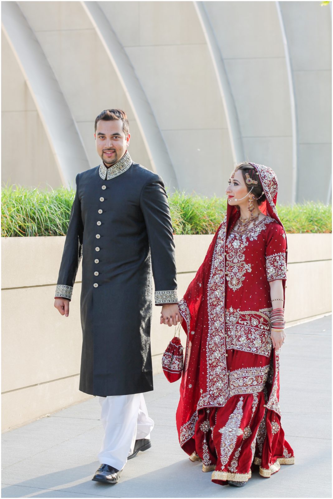 indian bride and groom wedding portraits