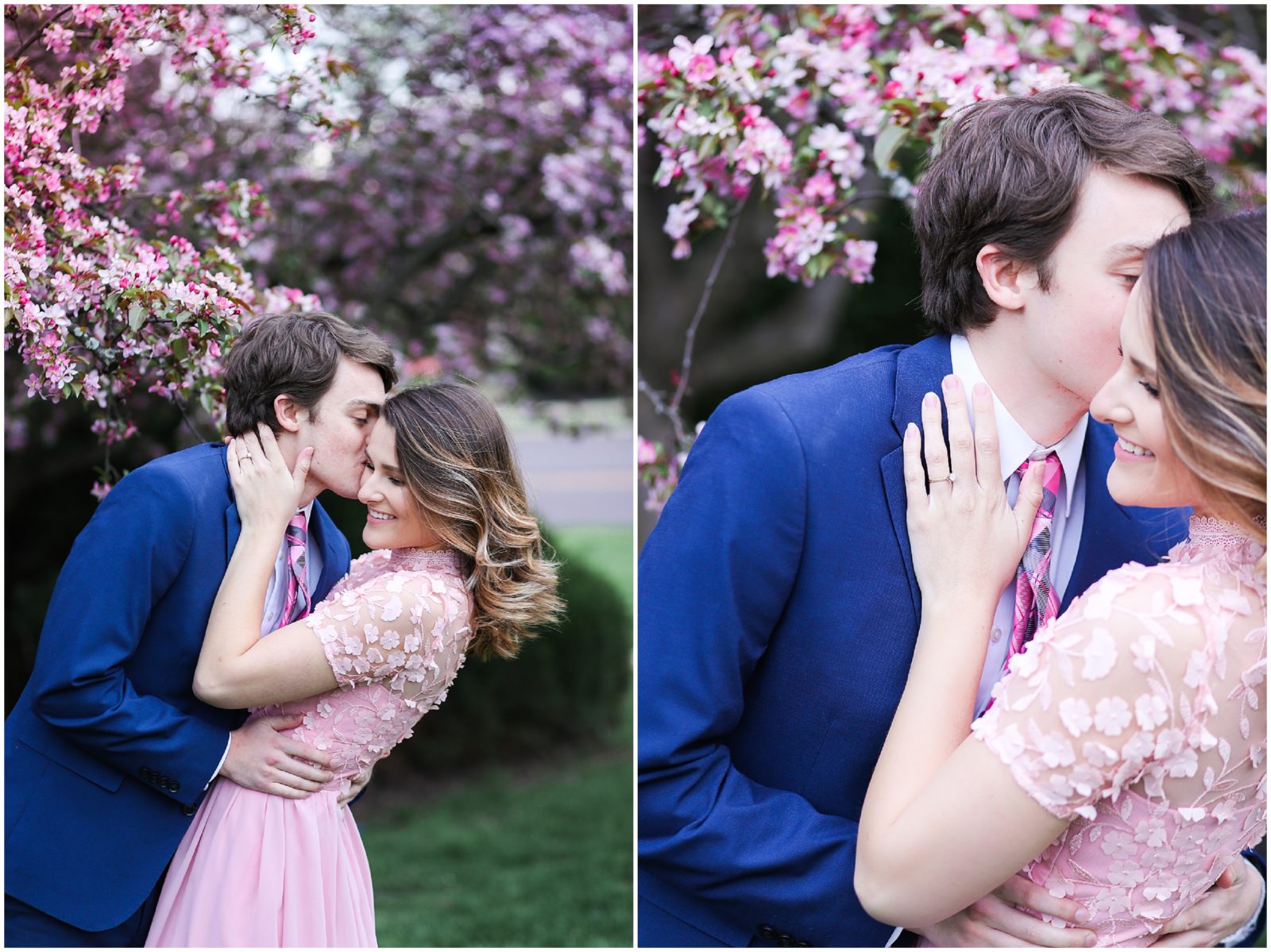 bride and groom - spring engagement session - hawthorne house - kansas city