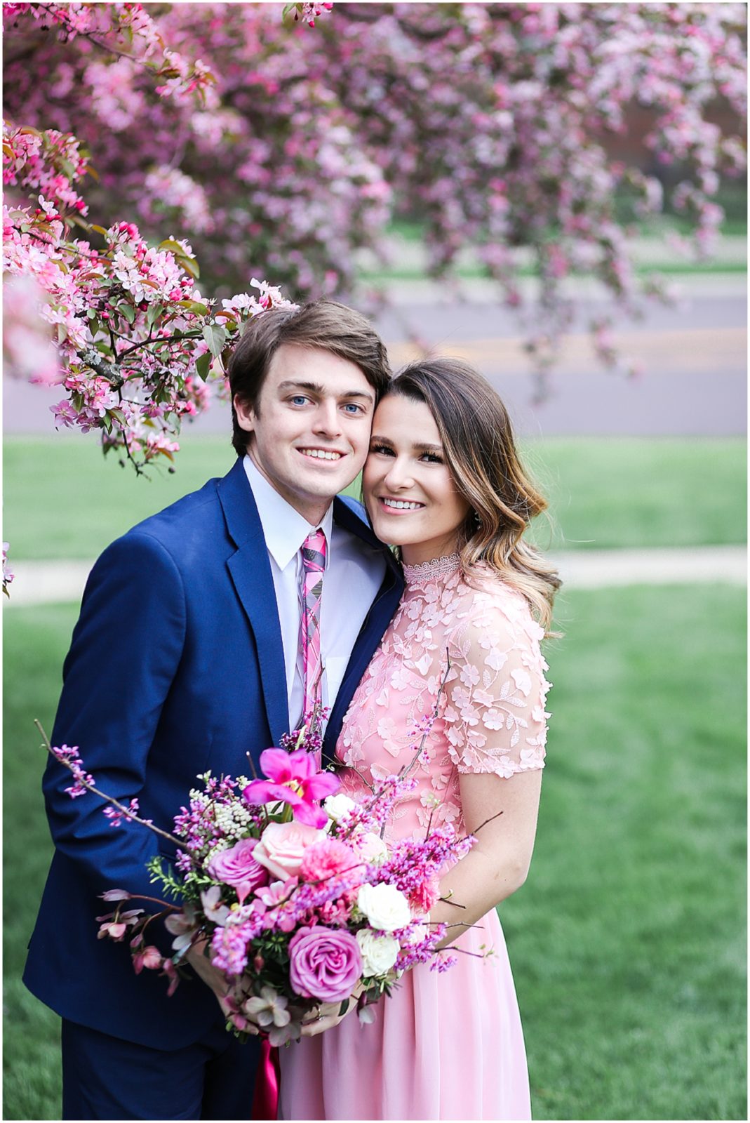 beautiful pink spring engagement portraits mariam saifan photographer