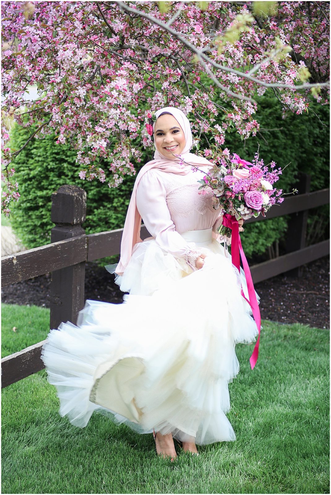 beautiful laughing hijabi bride - kansas city wedding venues and family portrait photographer