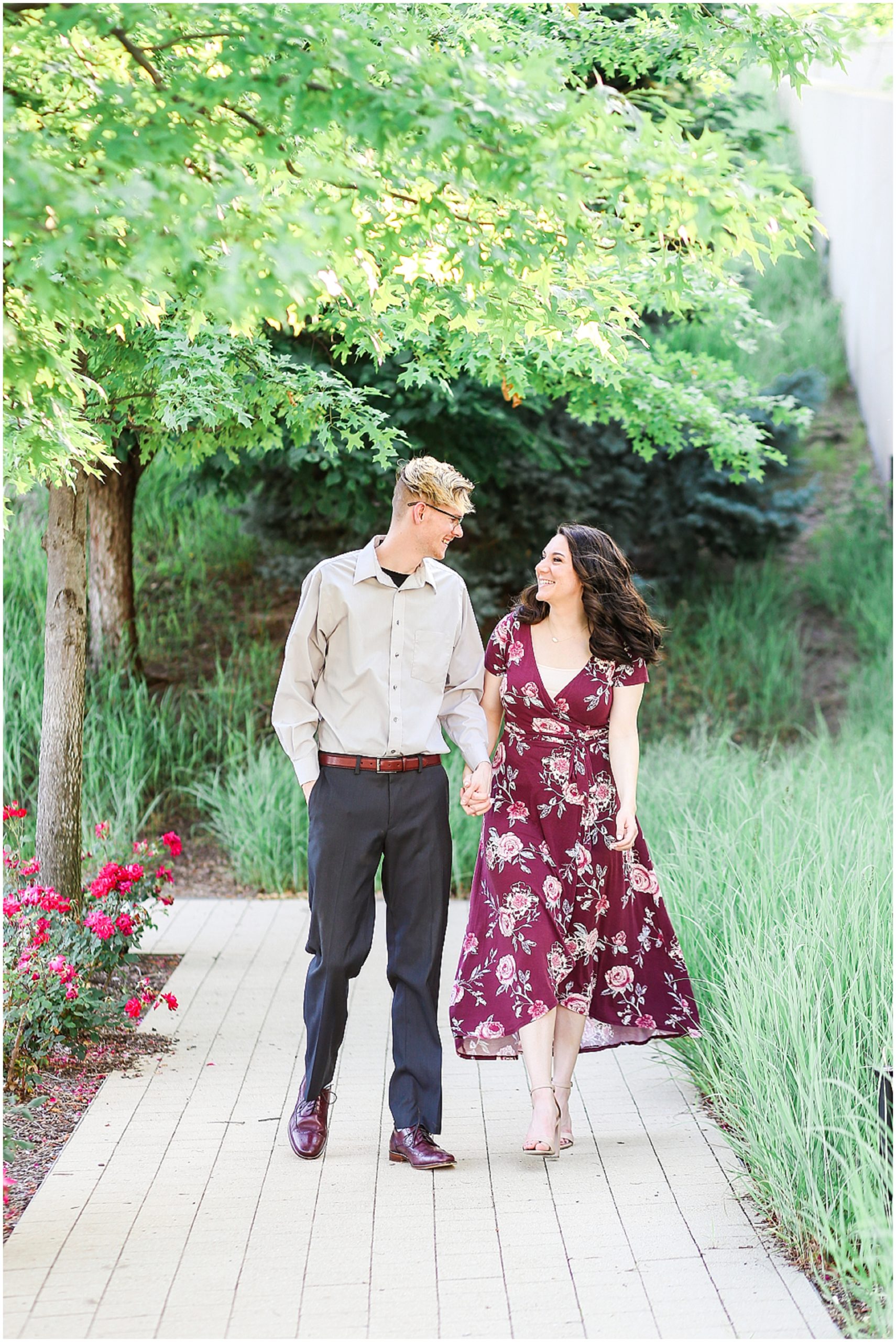 Kauffman Center of Performing Arts Engagement Portraits Kansas City Happy couple
