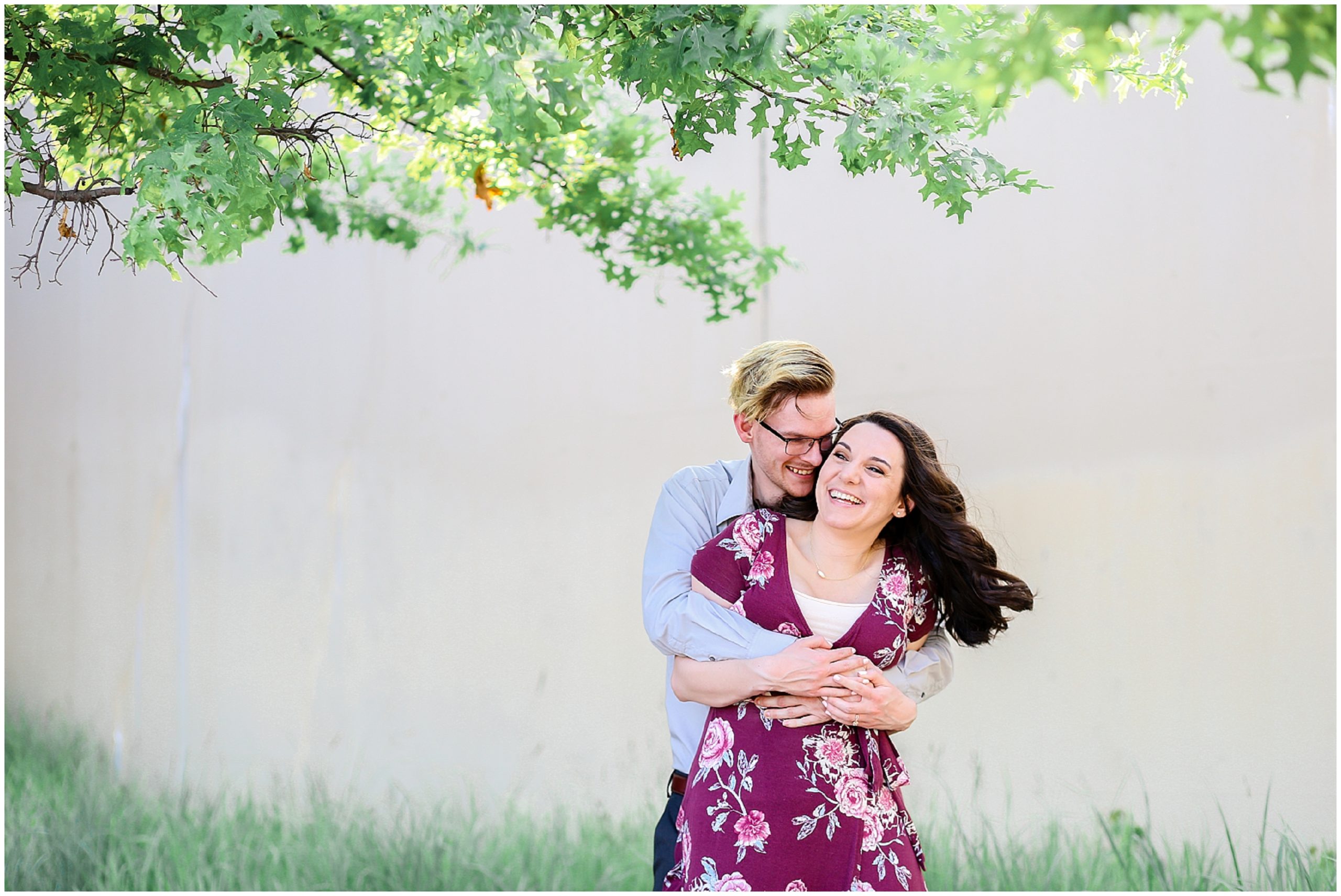laughing natural fun engagement photos kansas city overland park