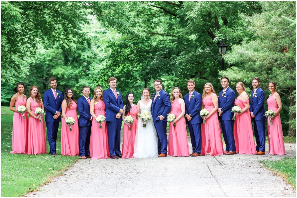 Hawthorne House Wedding Photography | Pink Coral and Navy Wedding | Summer Wedding in Kansas City - Bridal Party Portraits