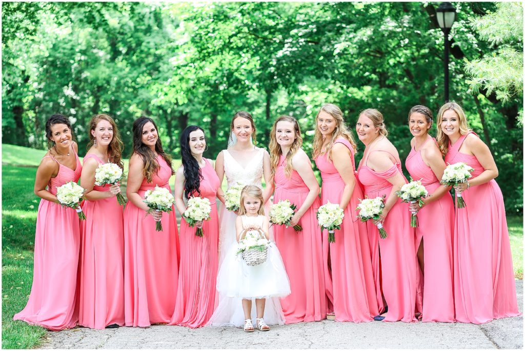 Bridal Party - Pink Bridesmaids Dresses - Hawthorne House Wedding - KC Wedding Photographer