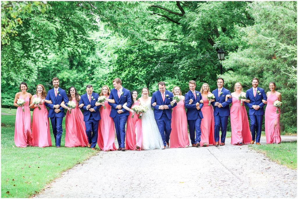 Hawthorne House Wedding Photography | Pink Coral and Navy Wedding | Summer Wedding in Kansas City - Bridal Party Portraits