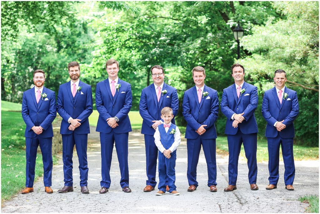 Hawthorne House Wedding Photography | Pink Coral and Navy Wedding | Summer Wedding in Kansas City - Bridal Party Portraits