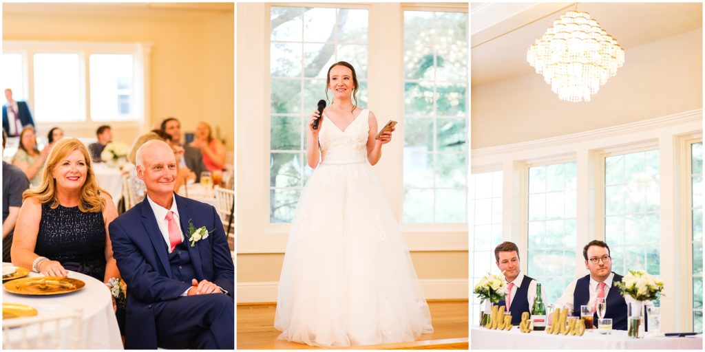 Bride and Groom Reception at the Hawthorne House