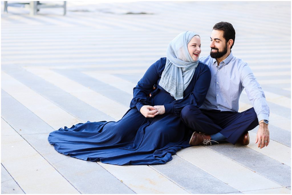 laughing portraits - Kauffman Center of Performing Arts Anniversary Session | Kansas City Crossroads Portraits and Engagement Session | Best Kansas City Portrait and Wedding Photographer | Wedding Photography by Mariam Saifan Photography | Wedding and Engagement Photo Locations in the Kansas City Area