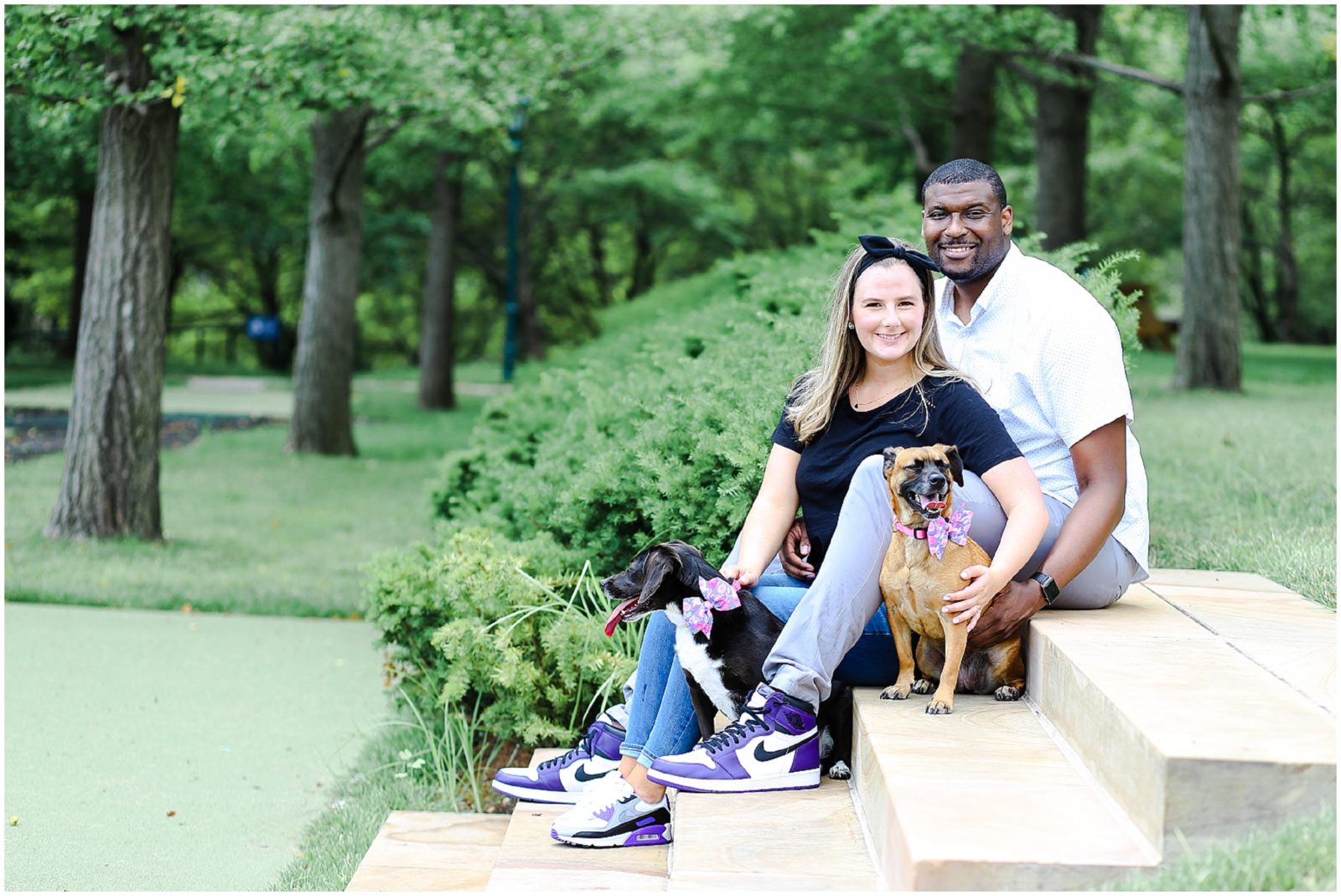 puppies for engagement session in kansas city